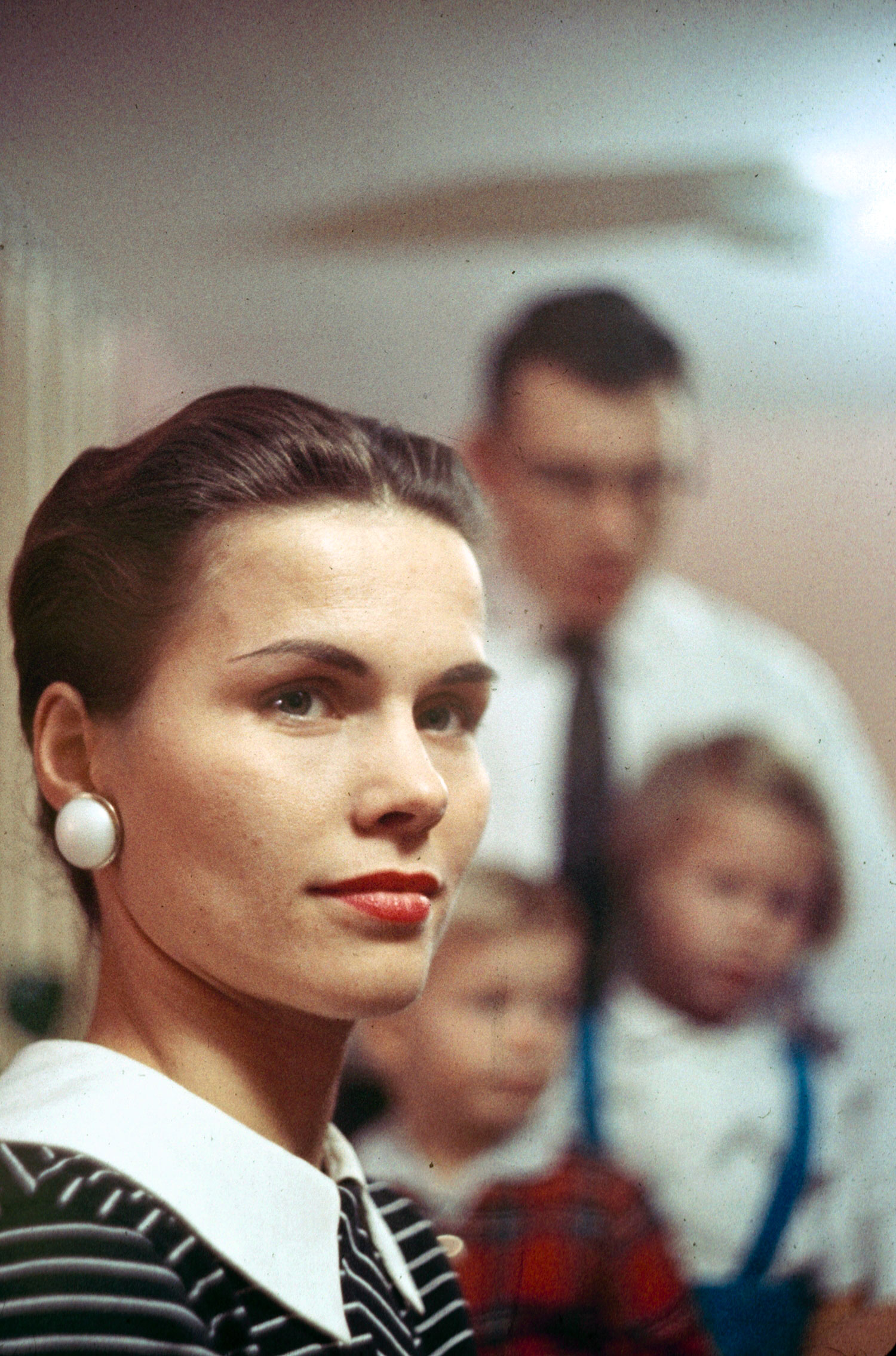 Jennie Magrill with her family in the background.