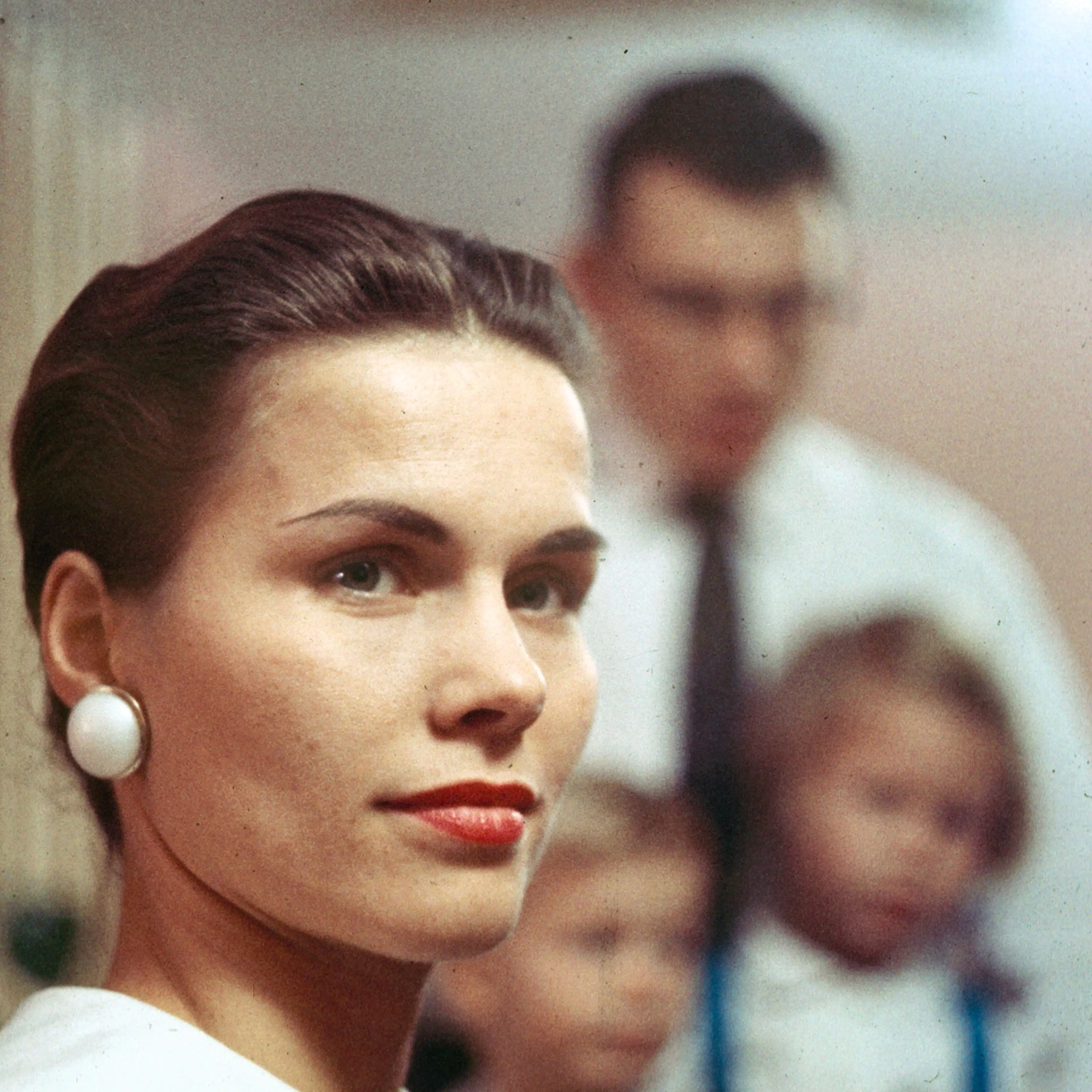 Jennie Magrill with her family in the background.