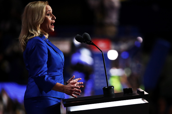 Arkansas Attorney General Leslie Rutledge delivers a speach on the second day of the Republican National Convention on July 19, 2016 at the Quicken Loans Arena in Cleveland, Ohio.