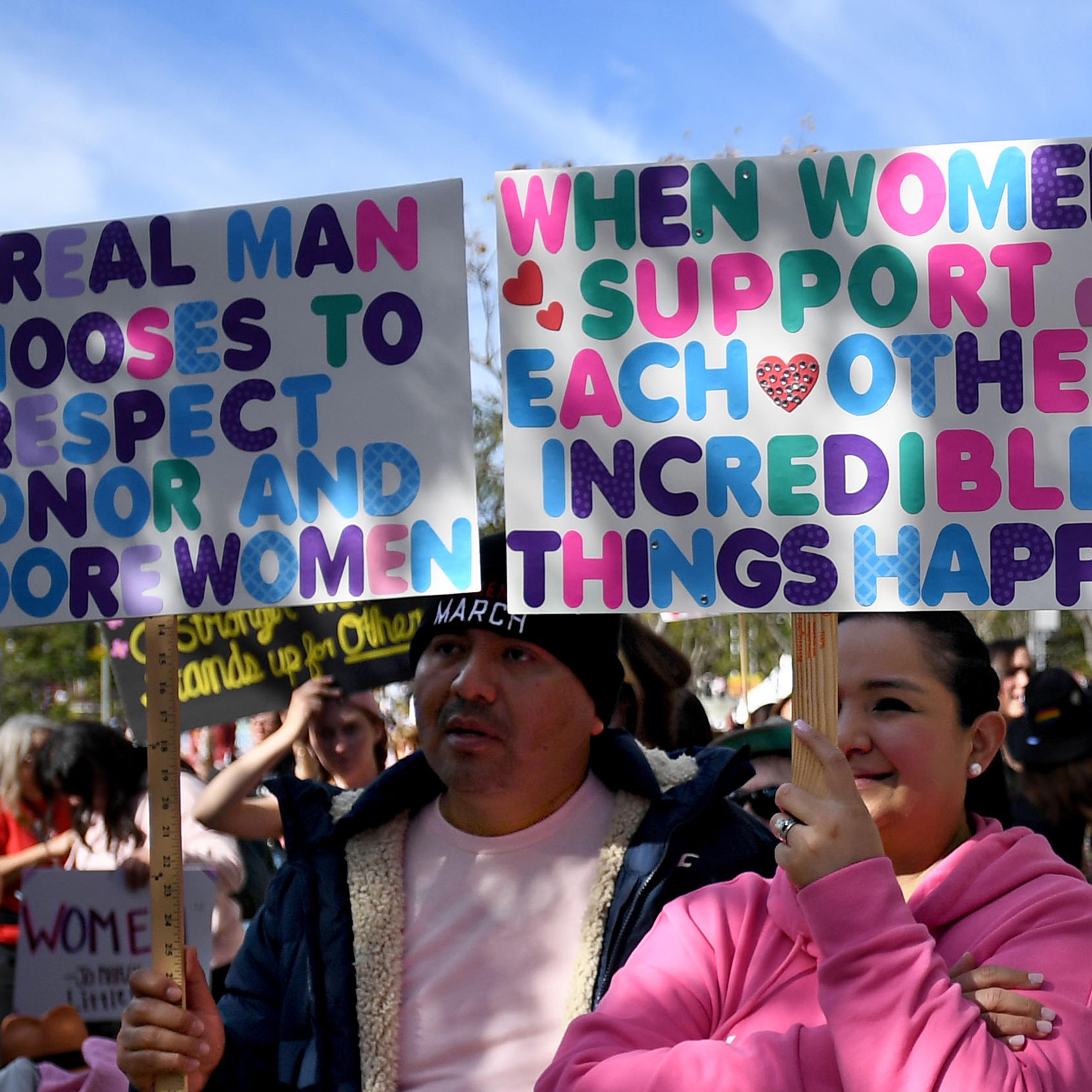People attended the 4th Annual Women's March L.A. in Los Angeles on Jan. 18, 2020.
