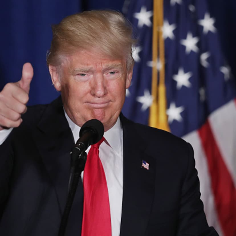 Republican presidential candidate Donald Trump delivers a speech about his vision for foreign policy at the Mayflower Hotel April 27, 2016 in Washington, DC.