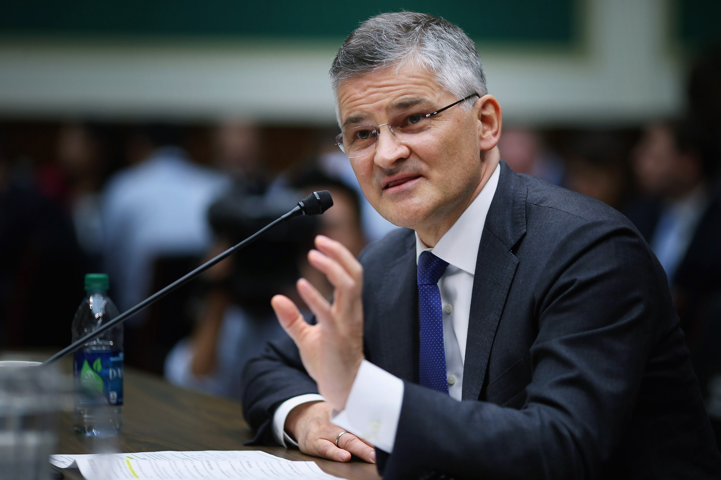 WASHINGTON, DC - OCTOBER 08:  Volkswagen Group of America President and CEO Michael Horn testifies before the House Energy and Commerce Committee's Oversight and Investigations Subcommittee in the Rayburn House Office Building on Capitol Hill October 8, 