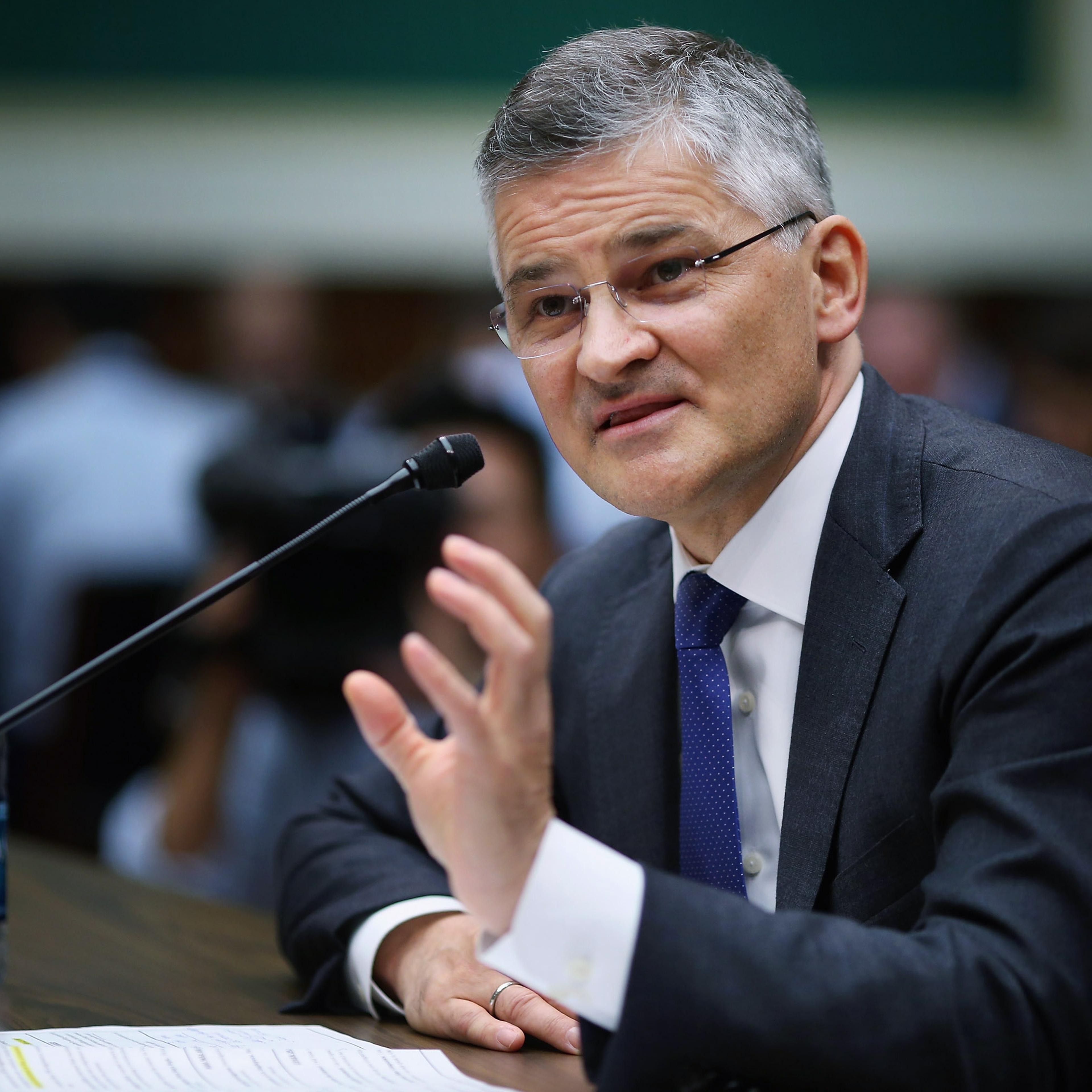 WASHINGTON, DC - OCTOBER 08: Volkswagen Group of America President and CEO Michael Horn testifies before the House Energy and Commerce Committee's Oversight and Investigations Subcommittee in the Rayburn House Office Building on Capitol Hill October 8,