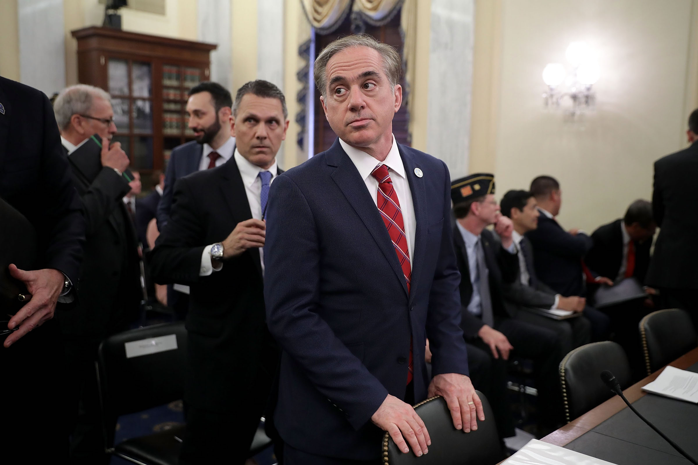 Former Veterans Affairs Secretary David Shulkin prepares to testify before Senate Veterans' Affairs Committee on Capitol Hill in Washington, D.C. on June 7, 2017.