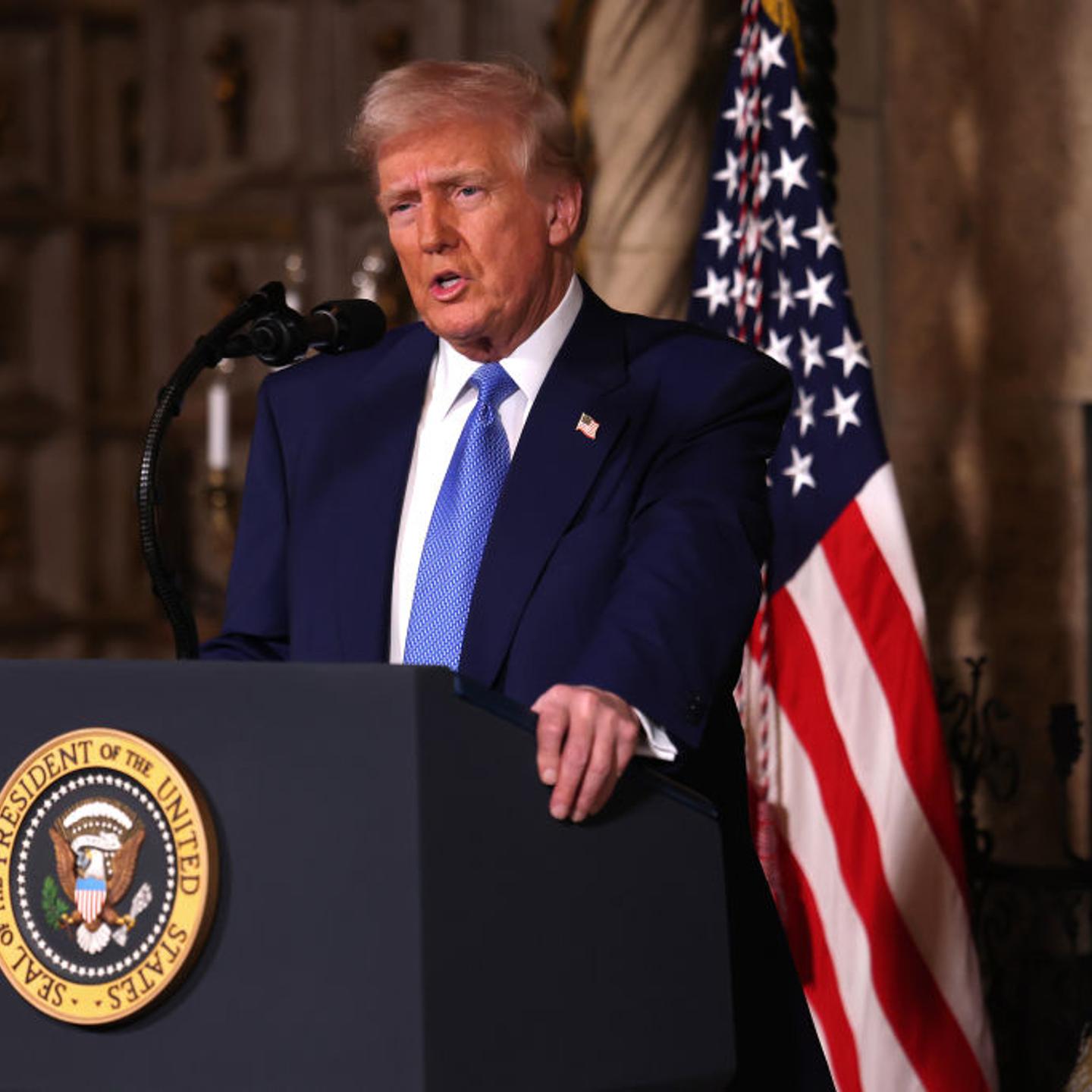 President Trump Signs Executive Orders At Mar-a-Lago In Palm Beach, Florida