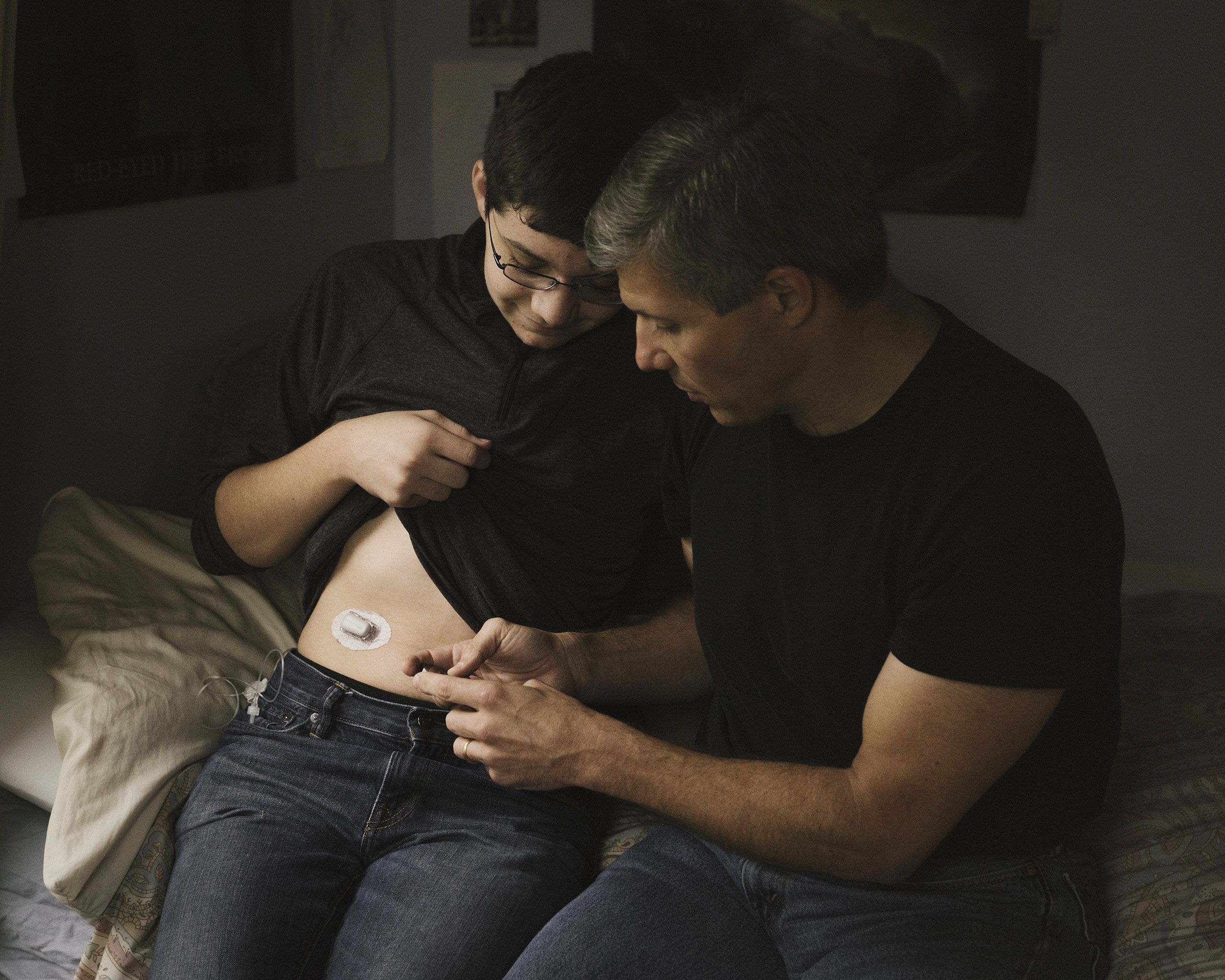 The inventor of the device, Ed Damiano, with his diabetic son David
