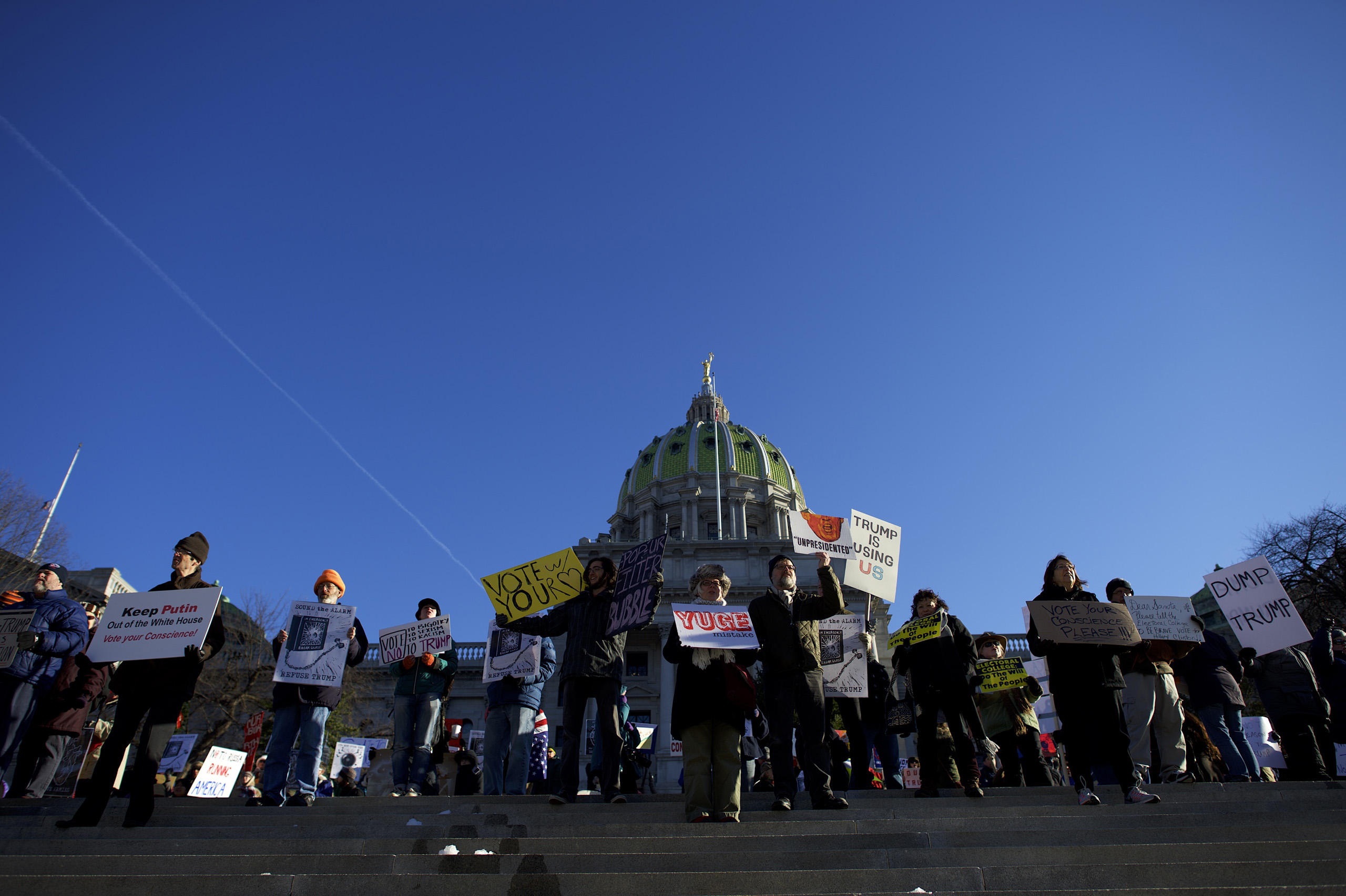Electoral College Voters Cast Ballots Amid Protests