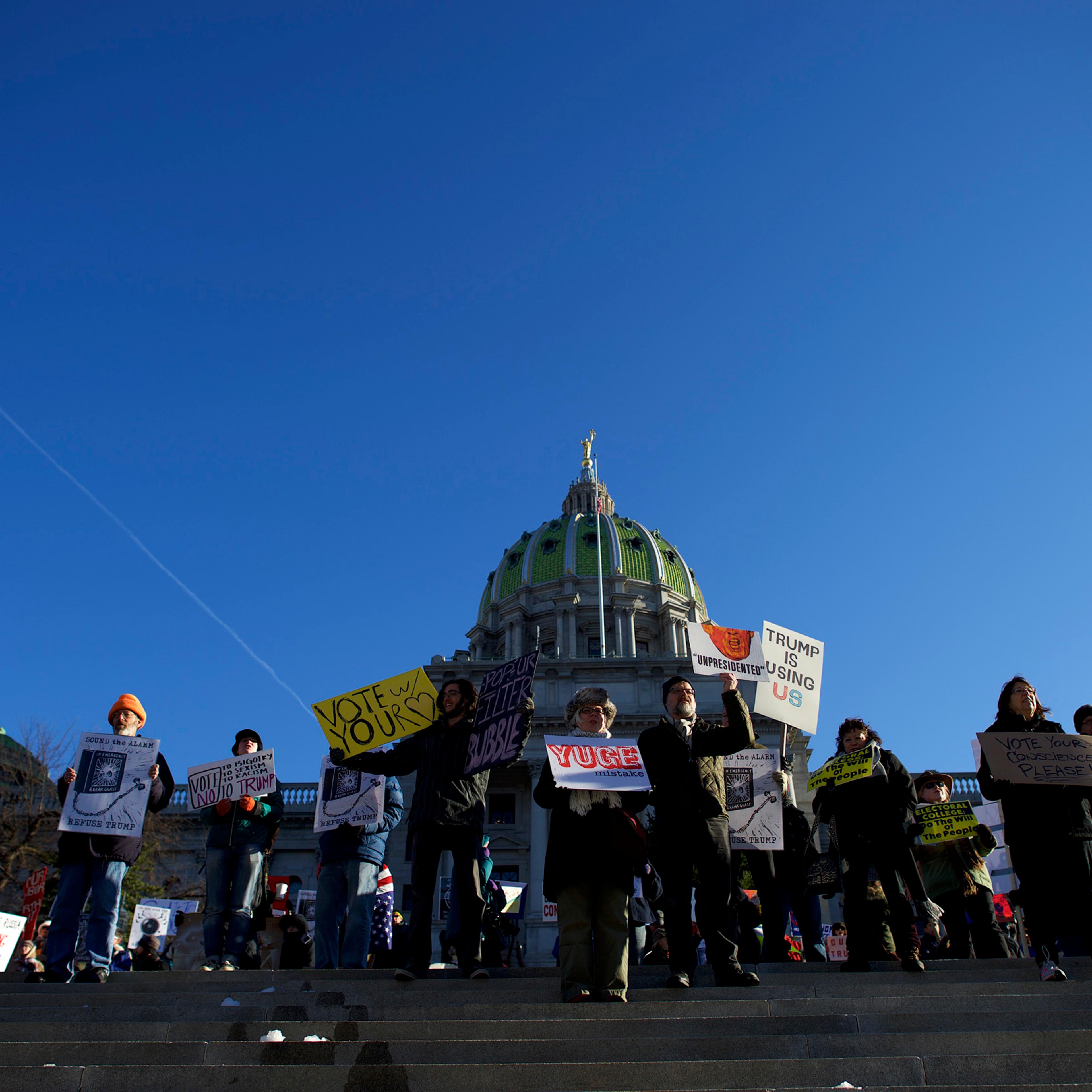 Electoral College Voters Cast Ballots Amid Protests