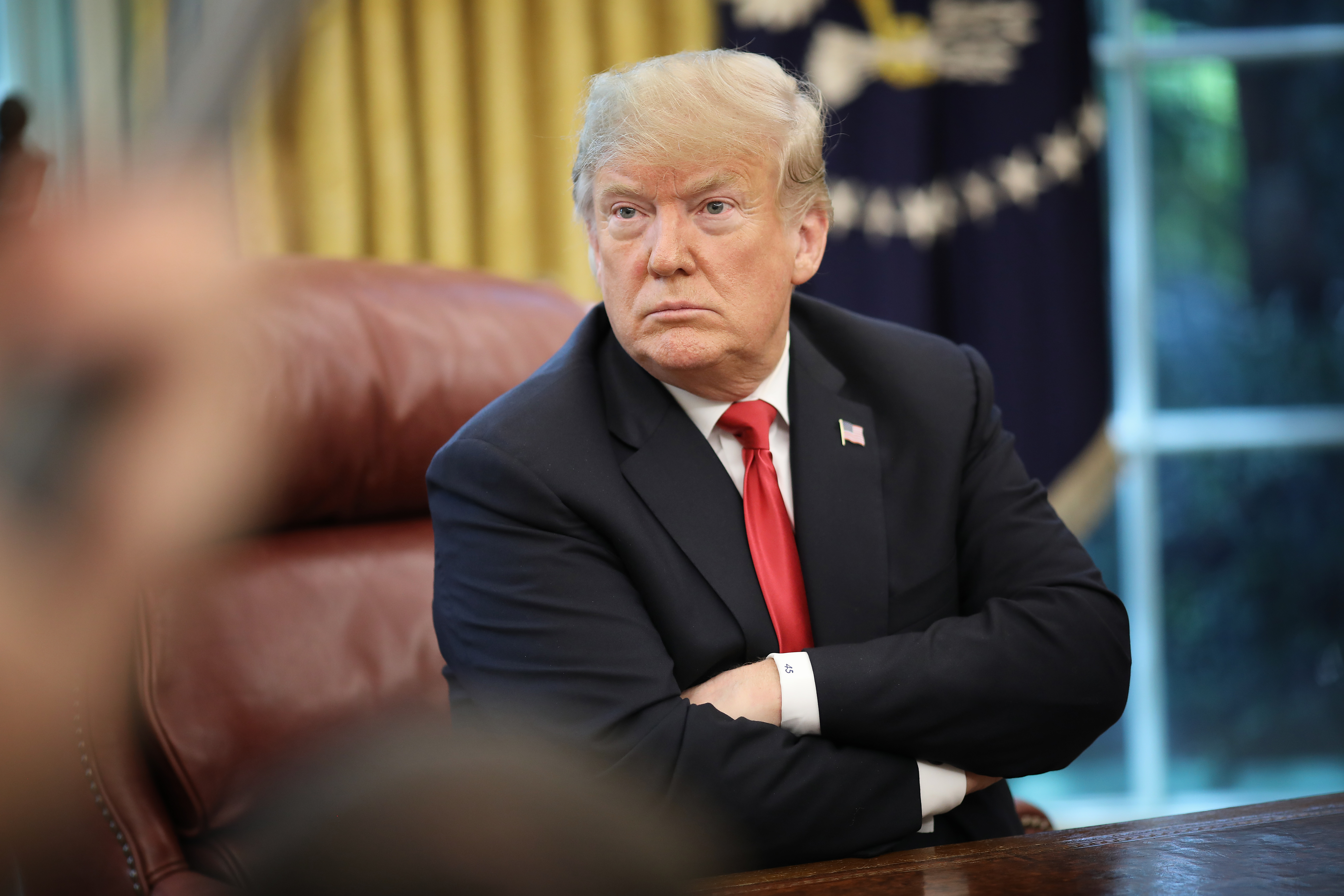 President Trump Briefed On Hurricane Michael By Secretary Of Homeland Security Nielsen And FEMA Chief Long In Oval Office