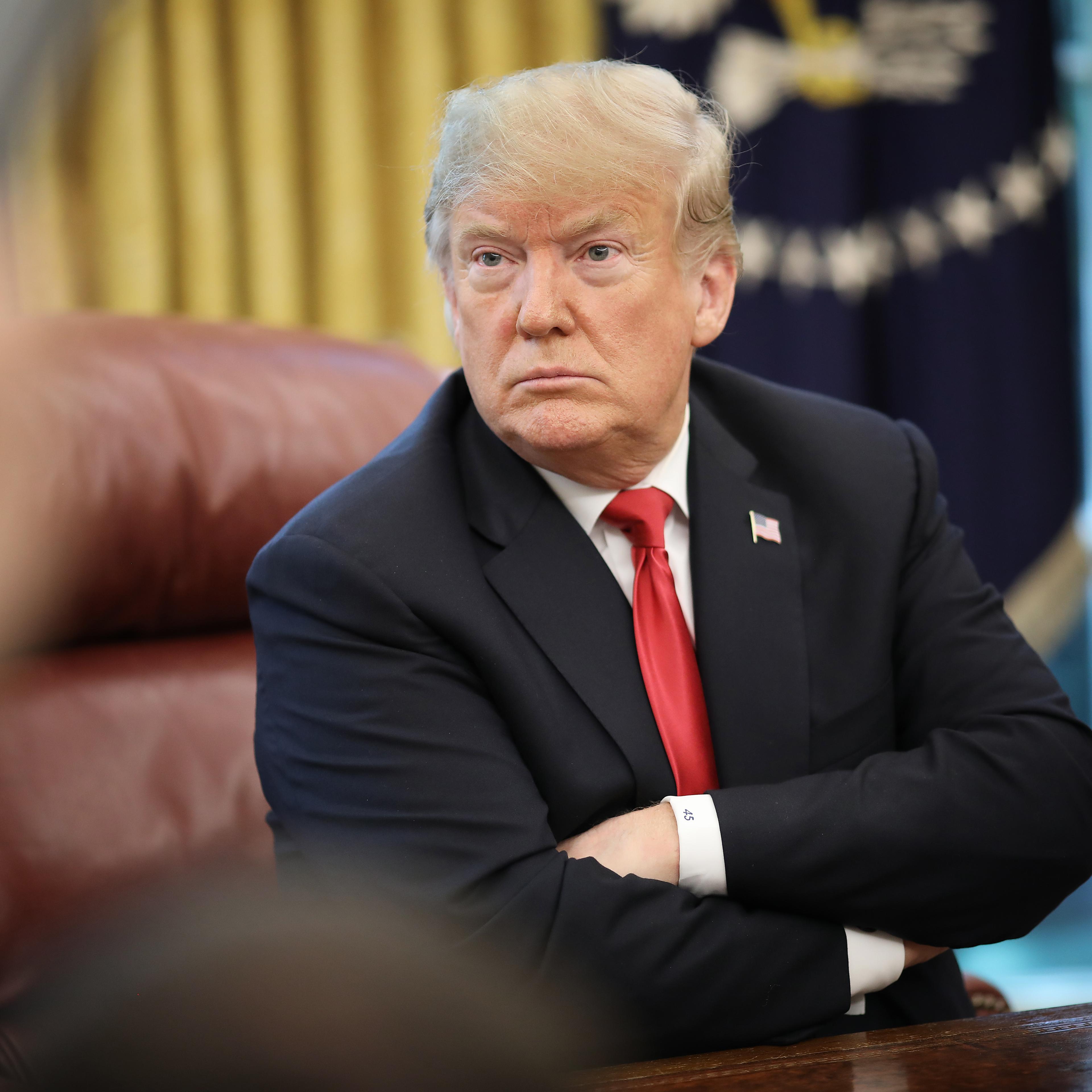 President Trump Briefed On Hurricane Michael By Secretary Of Homeland Security Nielsen And FEMA Chief Long In Oval Office