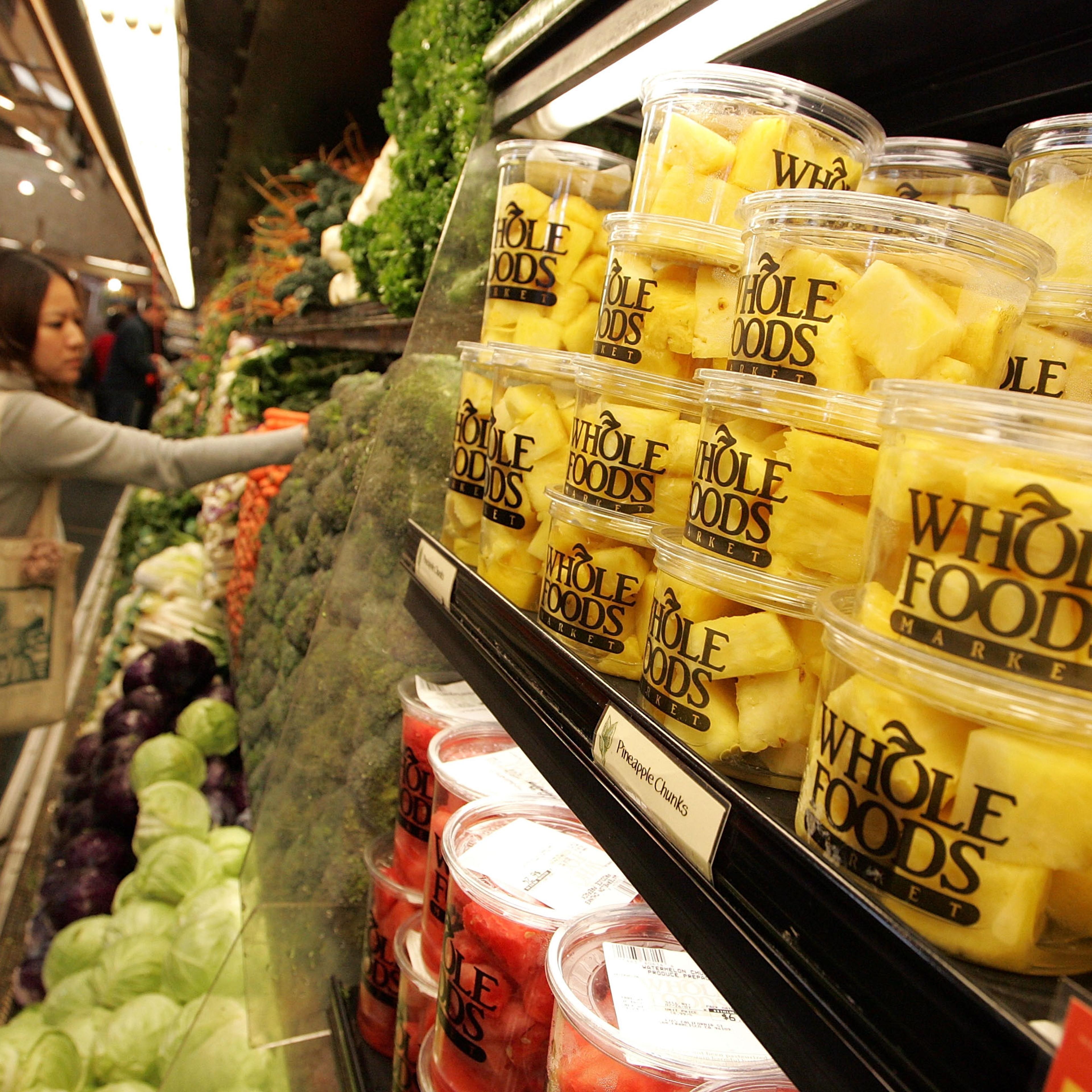 A customer shops for produce at a Whole Foods Market February 22, 2007 in San Francisco, California.