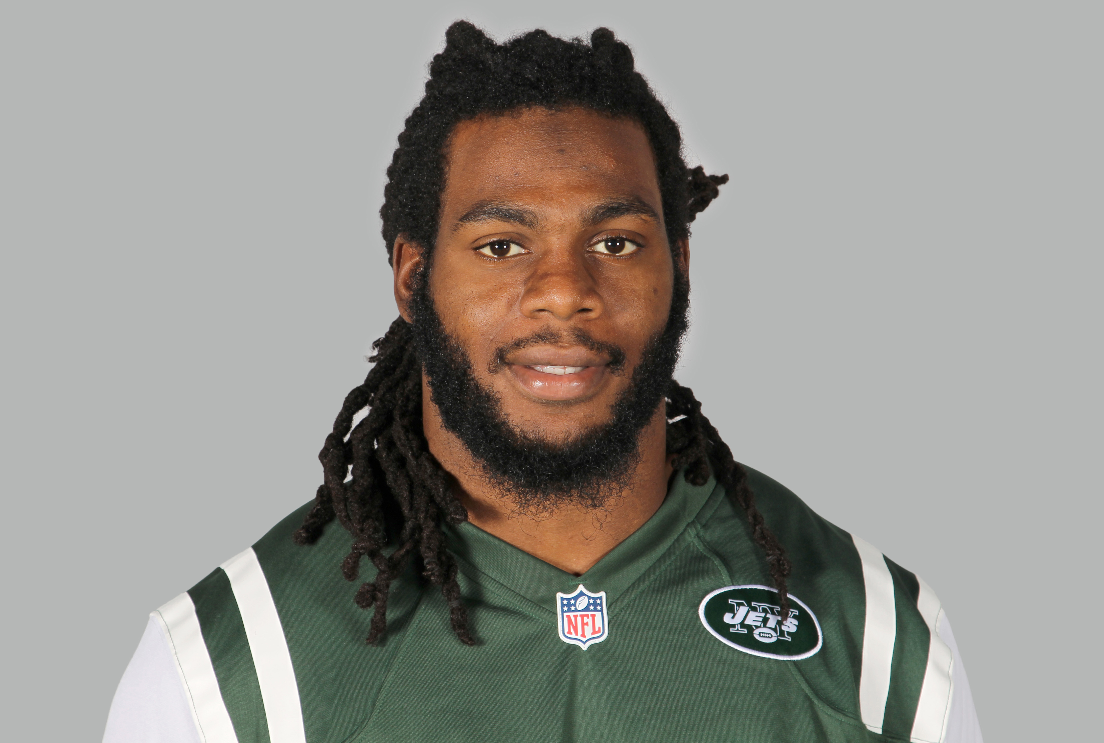 A June 16, 2014, file photo of New York Jets linebacker Jermaine Cunningham in Florham Park, N.J.
