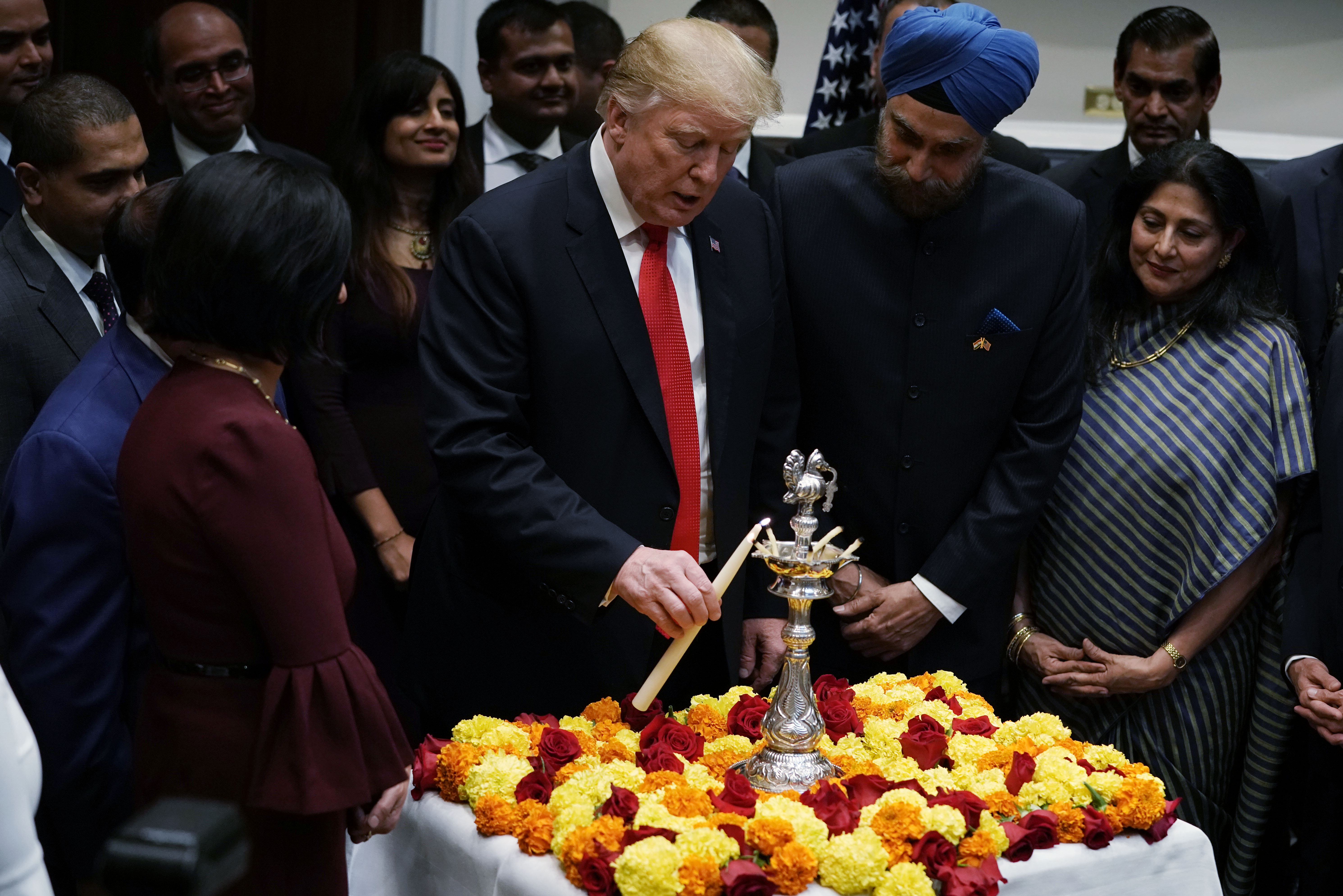 President Trump Attends Diwali Ceremonial Lighting AT The White House