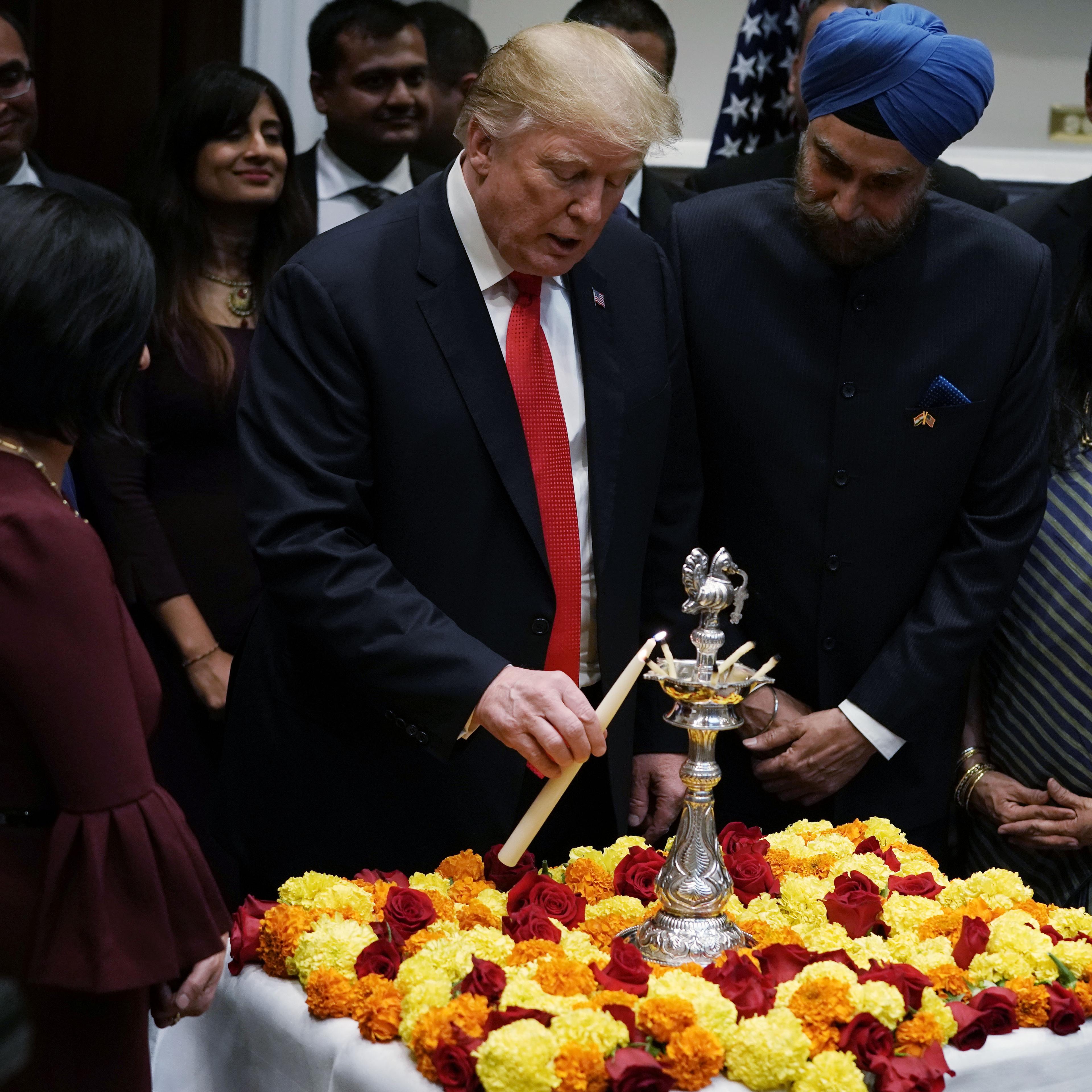 President Trump Attends Diwali Ceremonial Lighting AT The White House