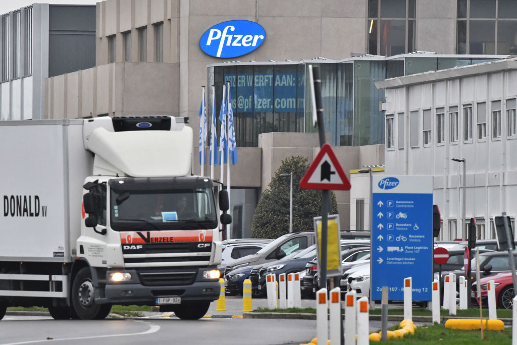 Pfizer Inc.'s Vaccine Plant Prepares 800,000 Shots For U.K.