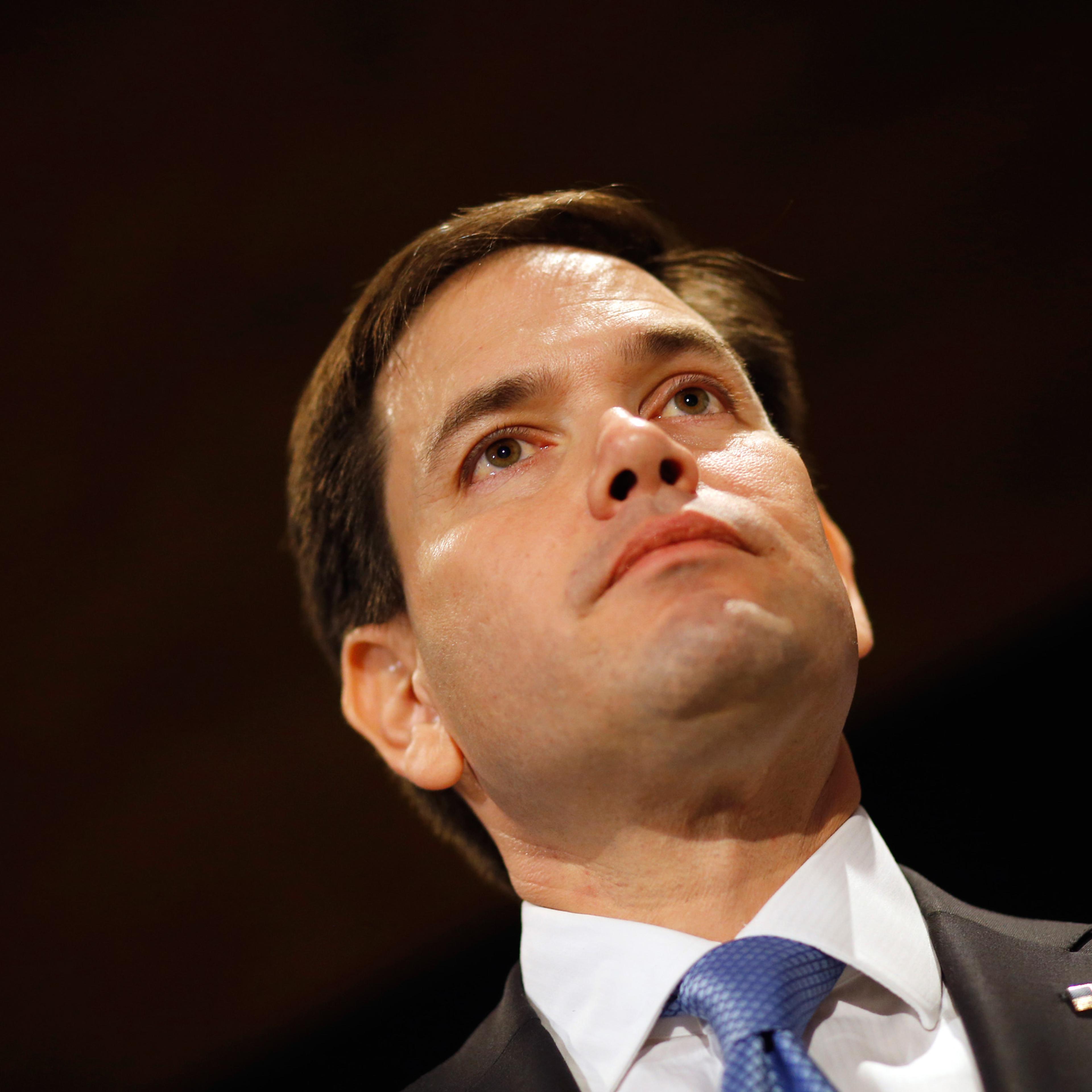 Republican presidential candidate, Sen. Marco Rubio, R-Fla. speaks at a town hall at Fisher Community Center in Marshalltown, Iowa, Wednesday, Jan. 6, 2016. (AP Photo/Patrick Semansky)