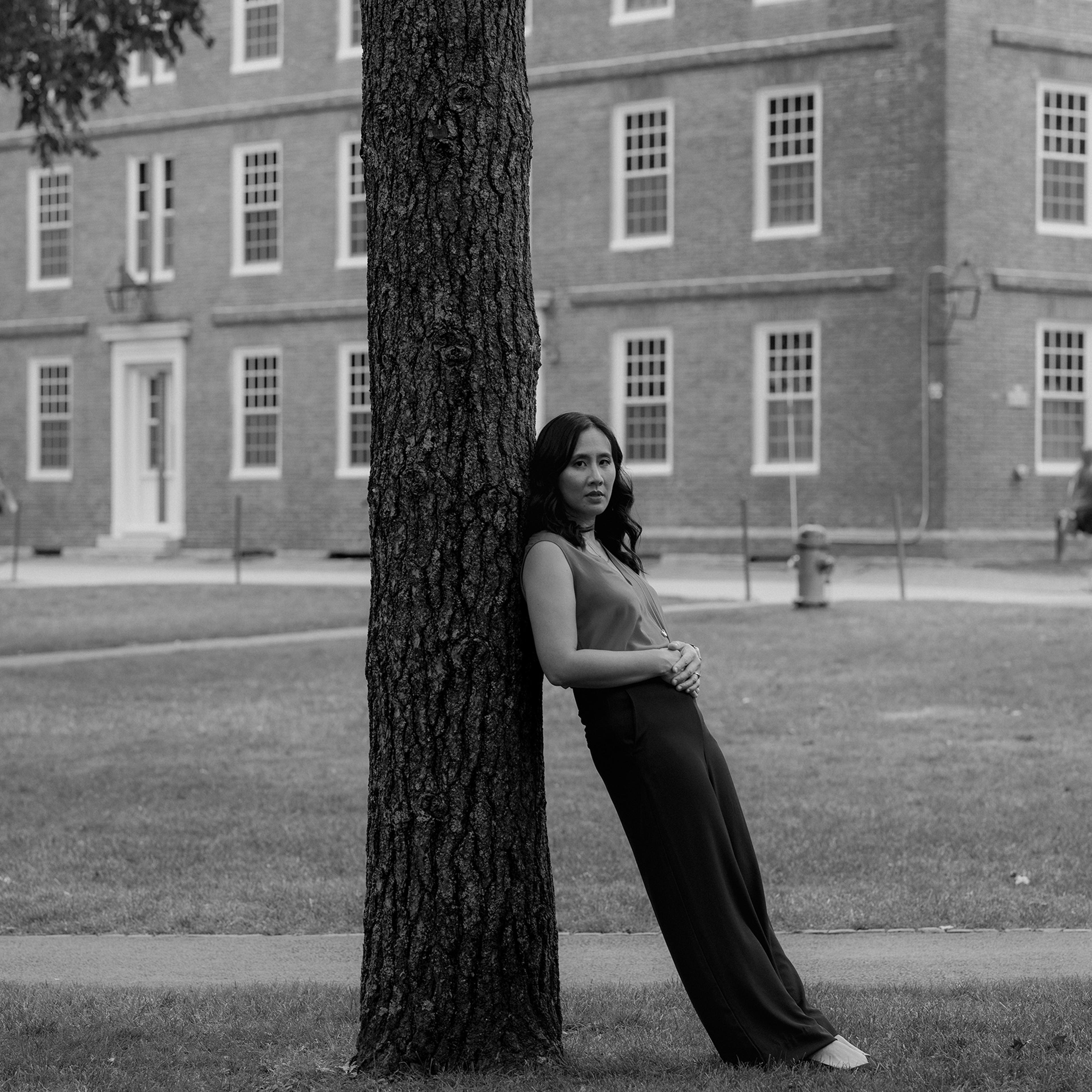 Author Celeste Ng at the Harvard Library in Cambridge, Massachusetts.