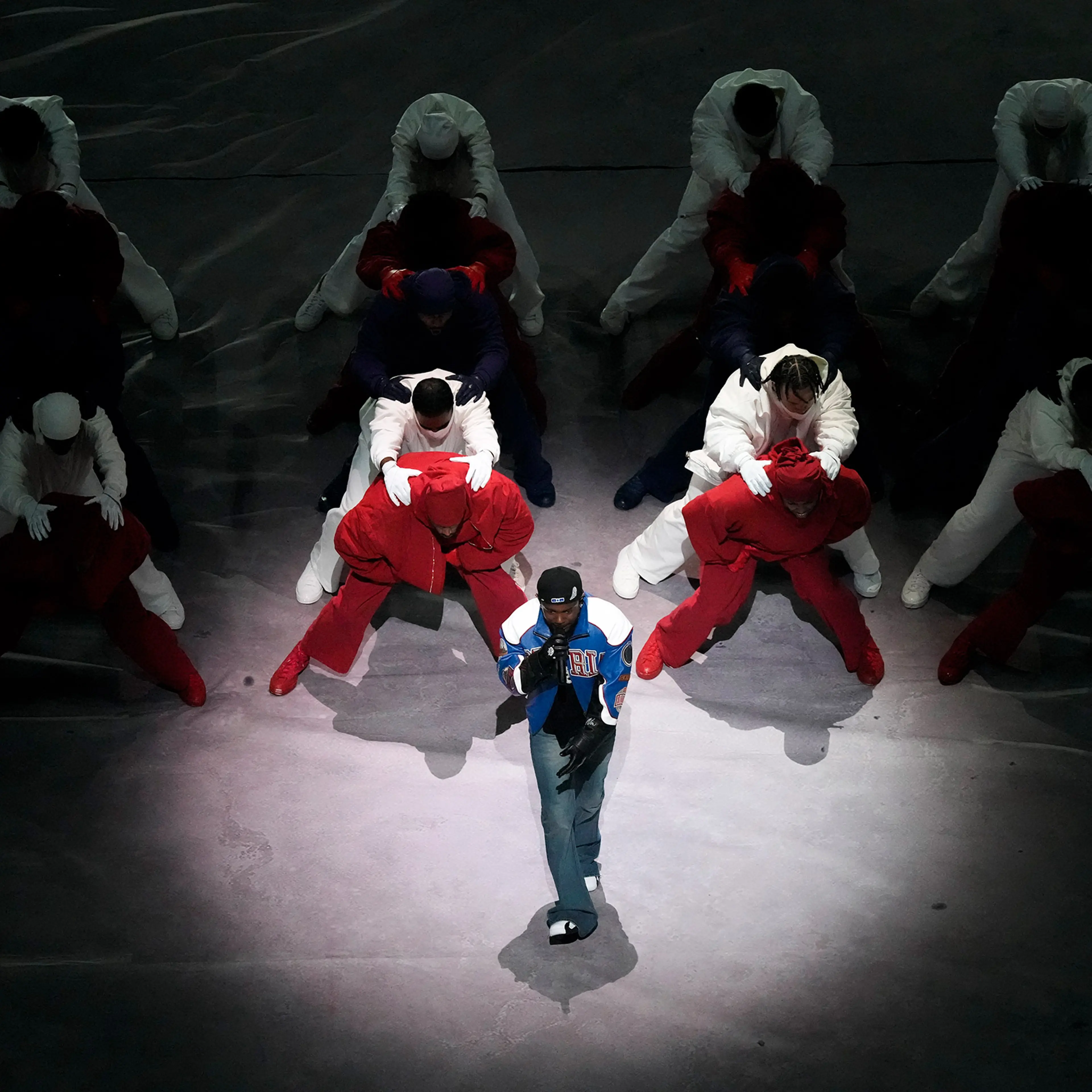 Kendrick Lamar performs during halftime of the NFL Super Bowl 59 football game between the Kansas City Chiefs and the Philadelphia Eagles, Sunday, Feb. 9, 2025, in New Orleans