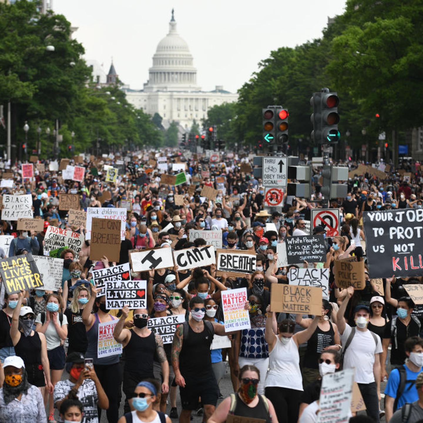 WASHINGTON, DC - JUNE 6: Civil rights advocates march in Washin