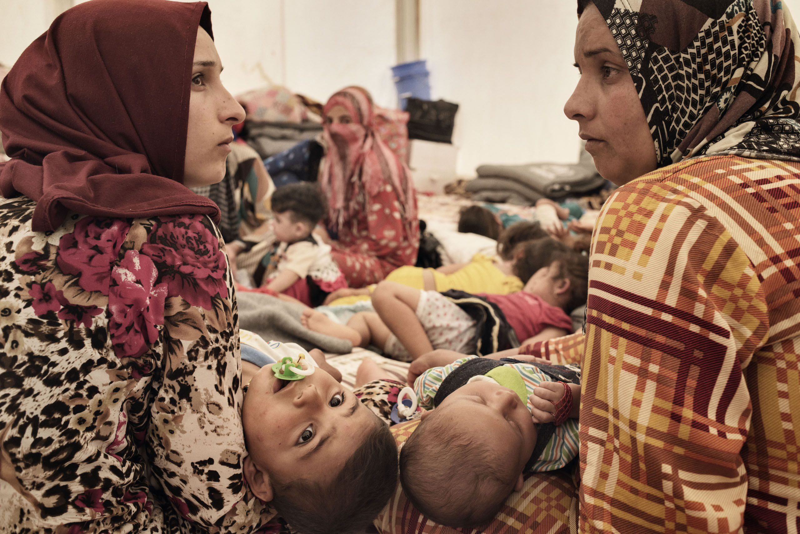 Displaced families at a camp near the Iraqi town of Makhmour, northern Iraq, May 15, 2016. The United Nations said in April that as many as 30,000 people could be forced to flee instability in the Makhmour area, as the Iraqi military pursues an offensive
