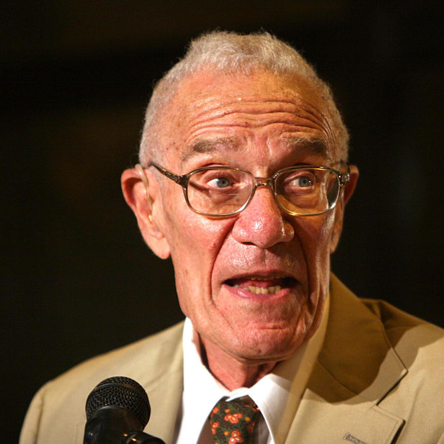 Robert Solow, 1987 Nobel Prize for Economics, delivers his speech during a conference on June 20, 2006 in Jerusalem, Israel.