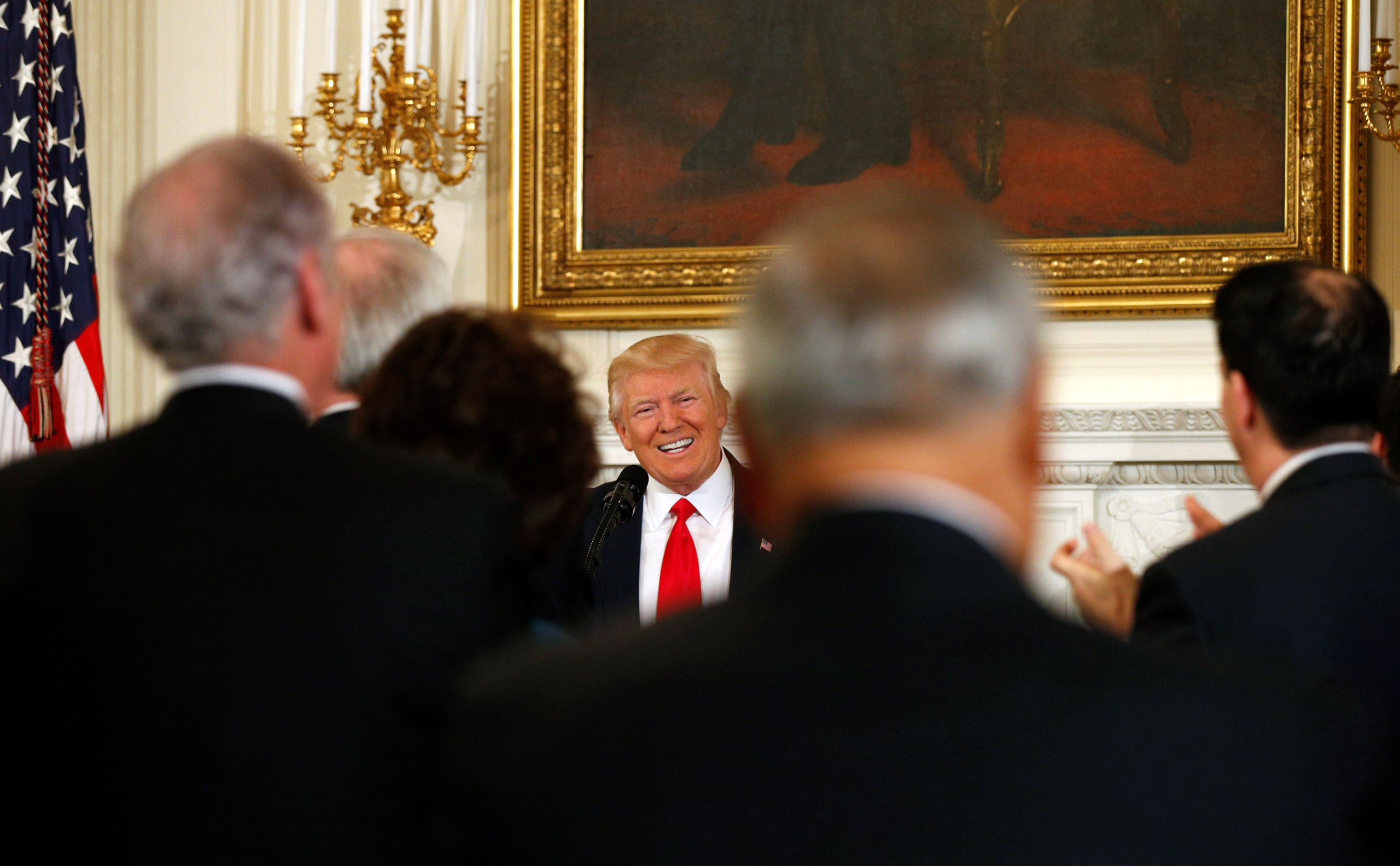 Trump attends National  Governors Association meeting at the White House in Washington