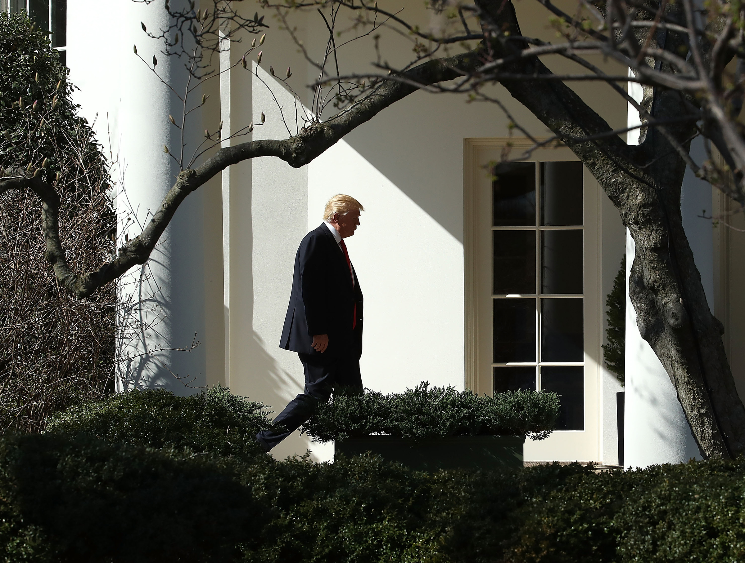 President Trump Returns To White House From Speaking At CPAC Event