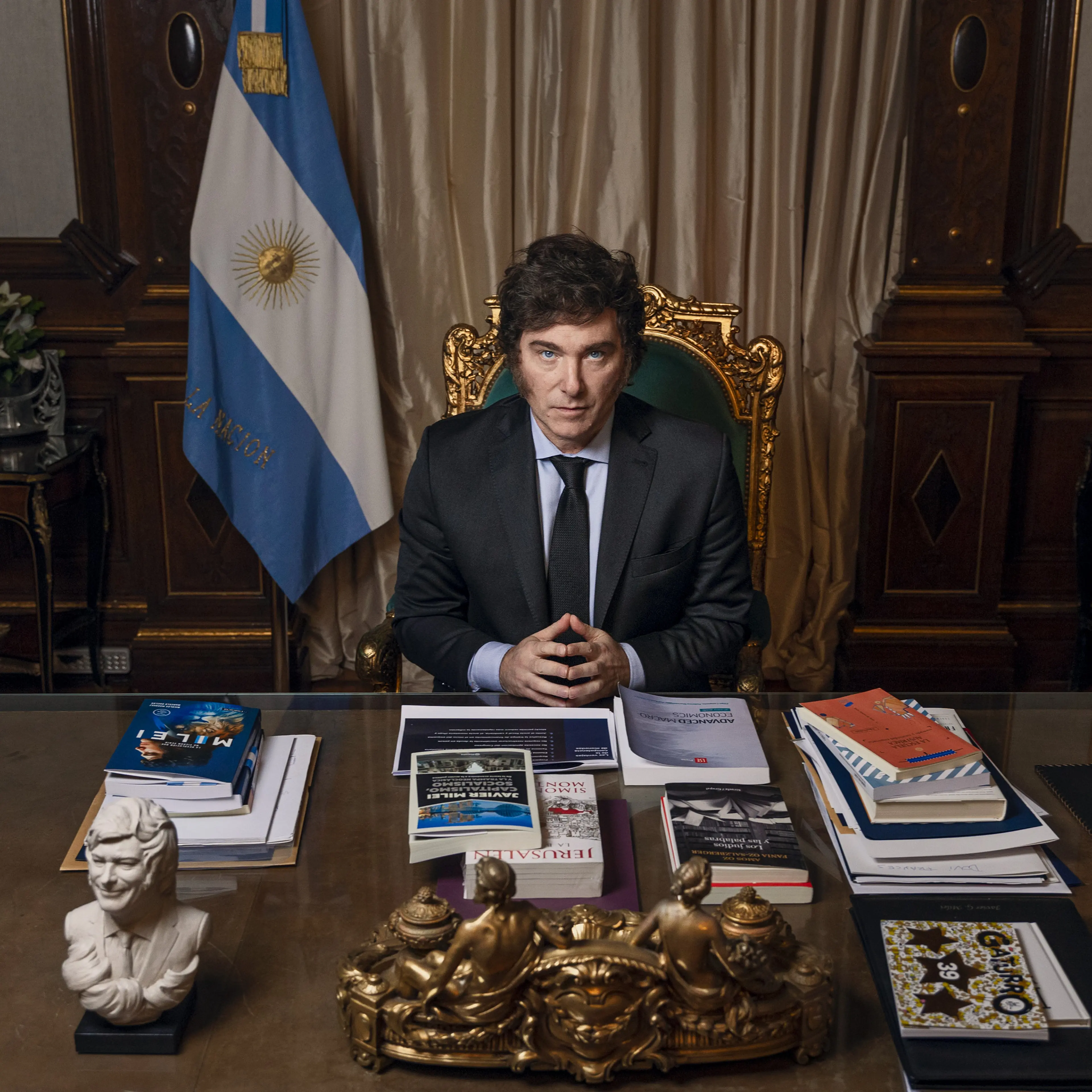 The President of Argentina, Javier Milei, in the Casa Rosada on April 25.