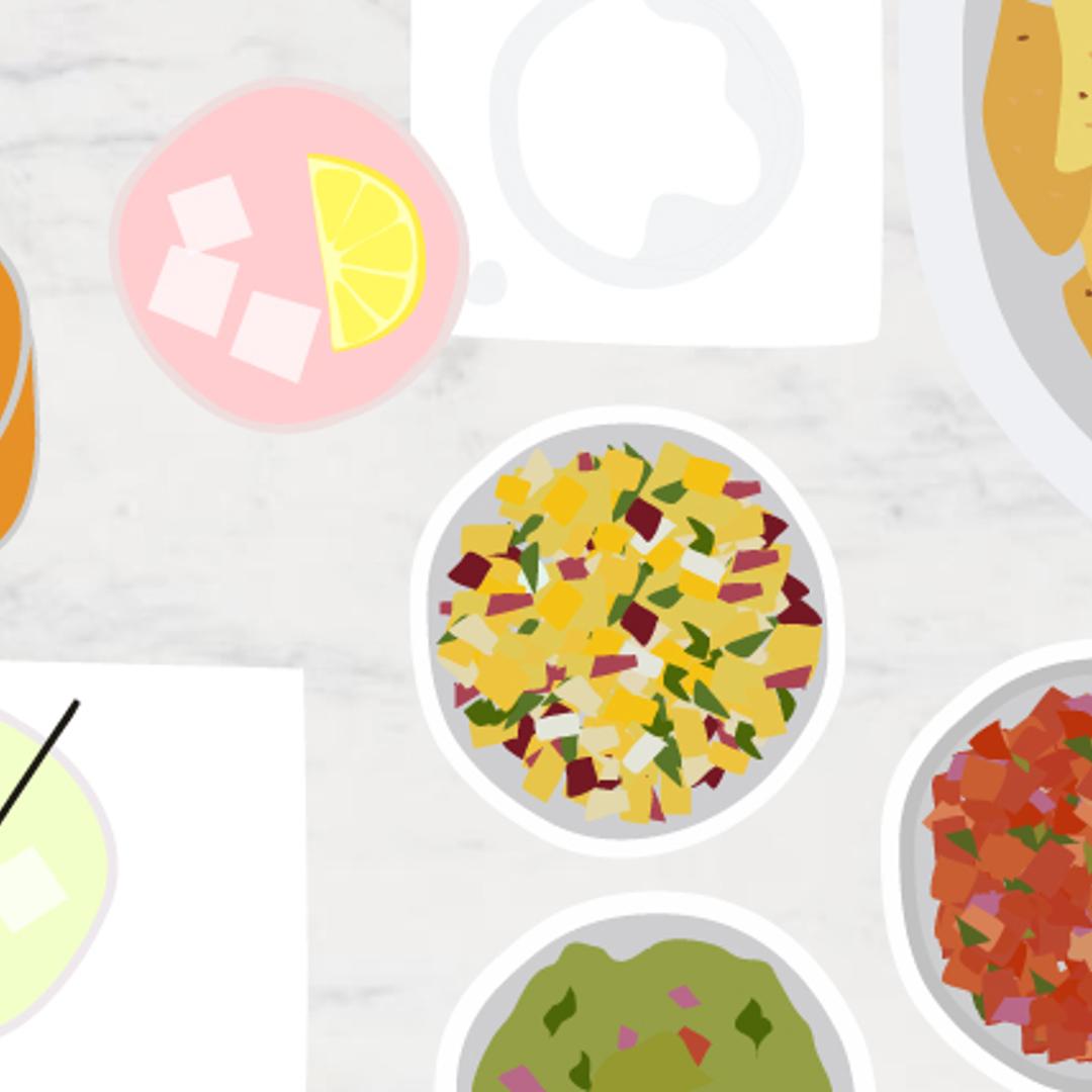 Dinner table illustration