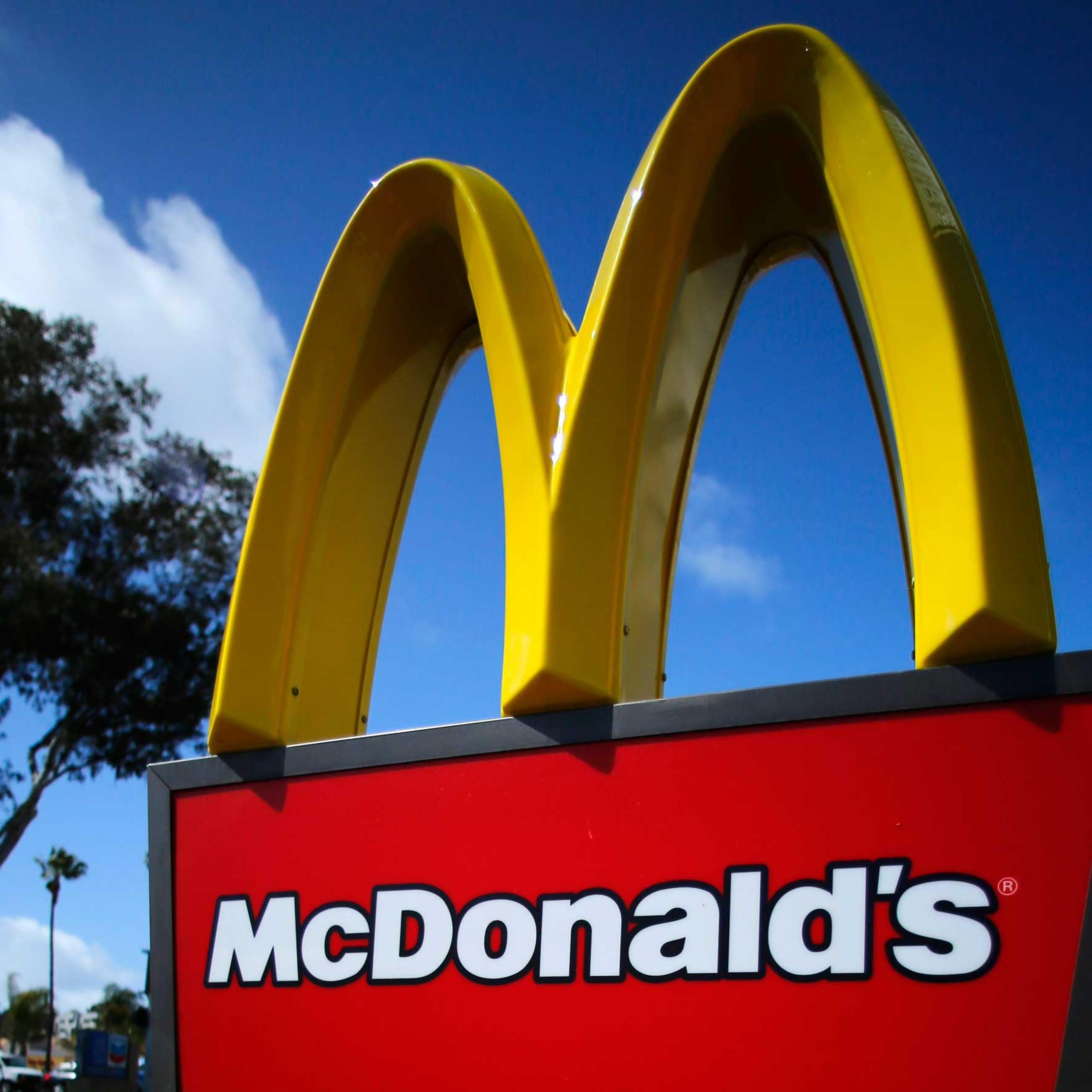 File photo of a McDonald's restaurant sign at a McDonald's restaurant in Del Mar, California