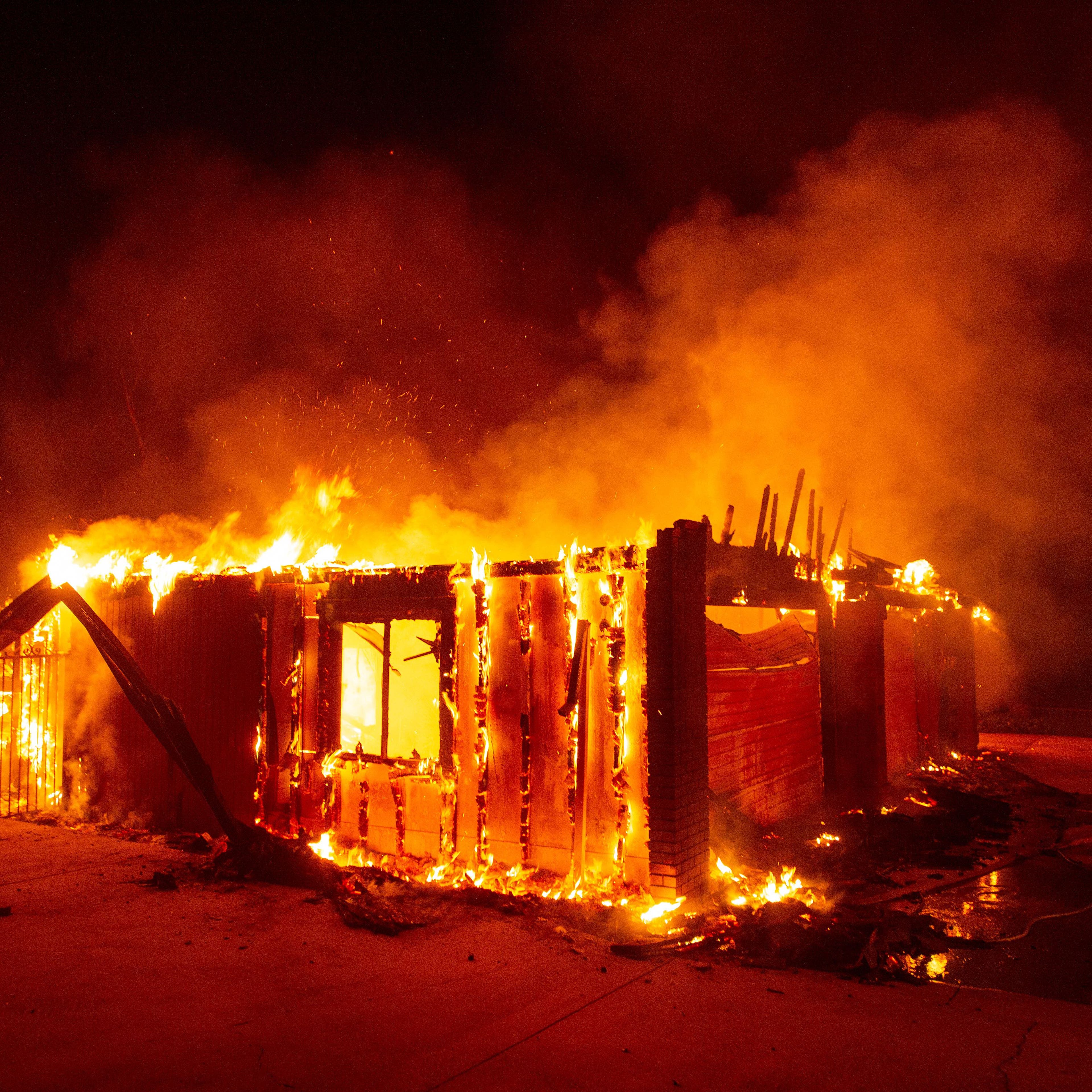 House engulfed in flames from Carr fire