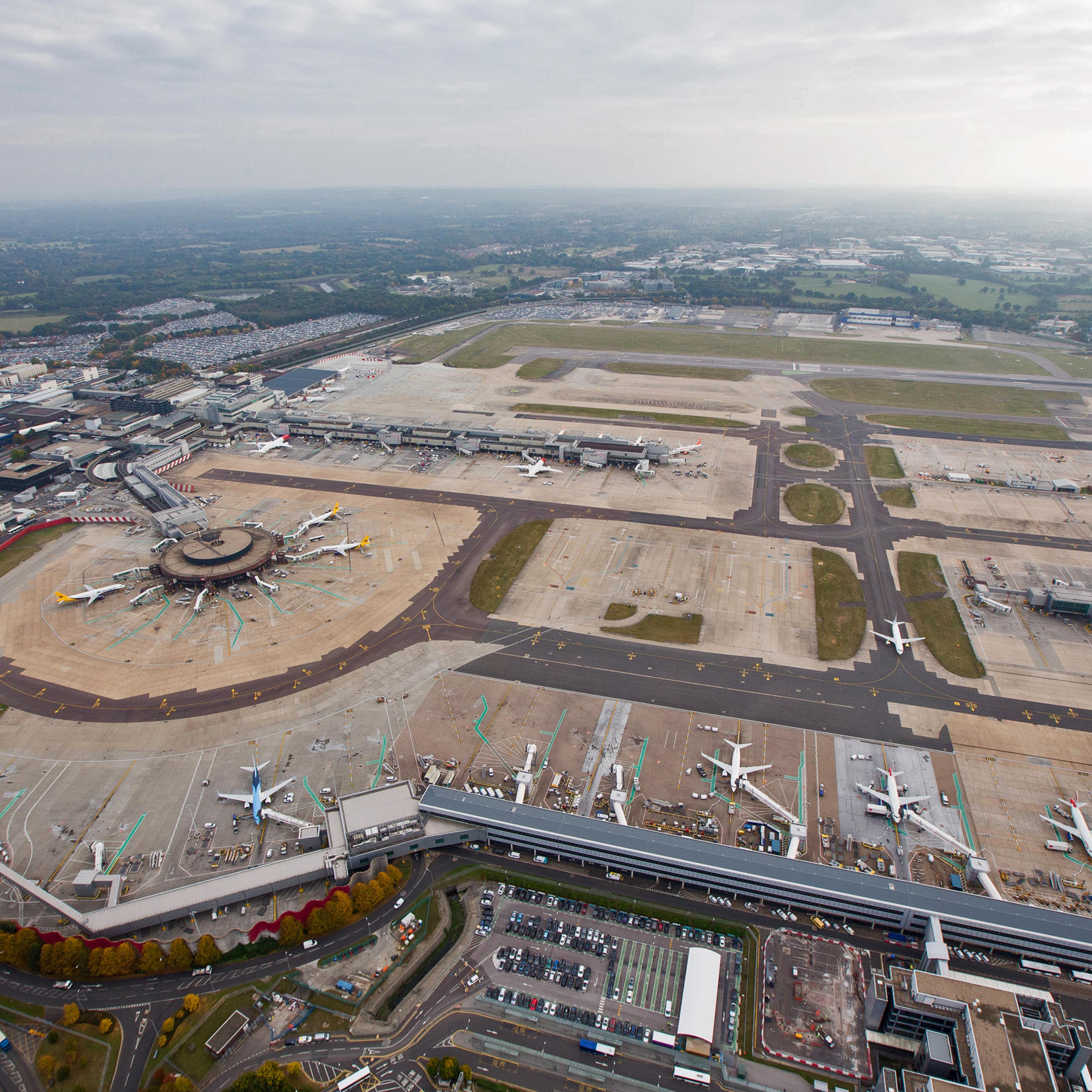 London Gatwick Airport Aerials Ahead Of Government Decision On London Airport Expansion