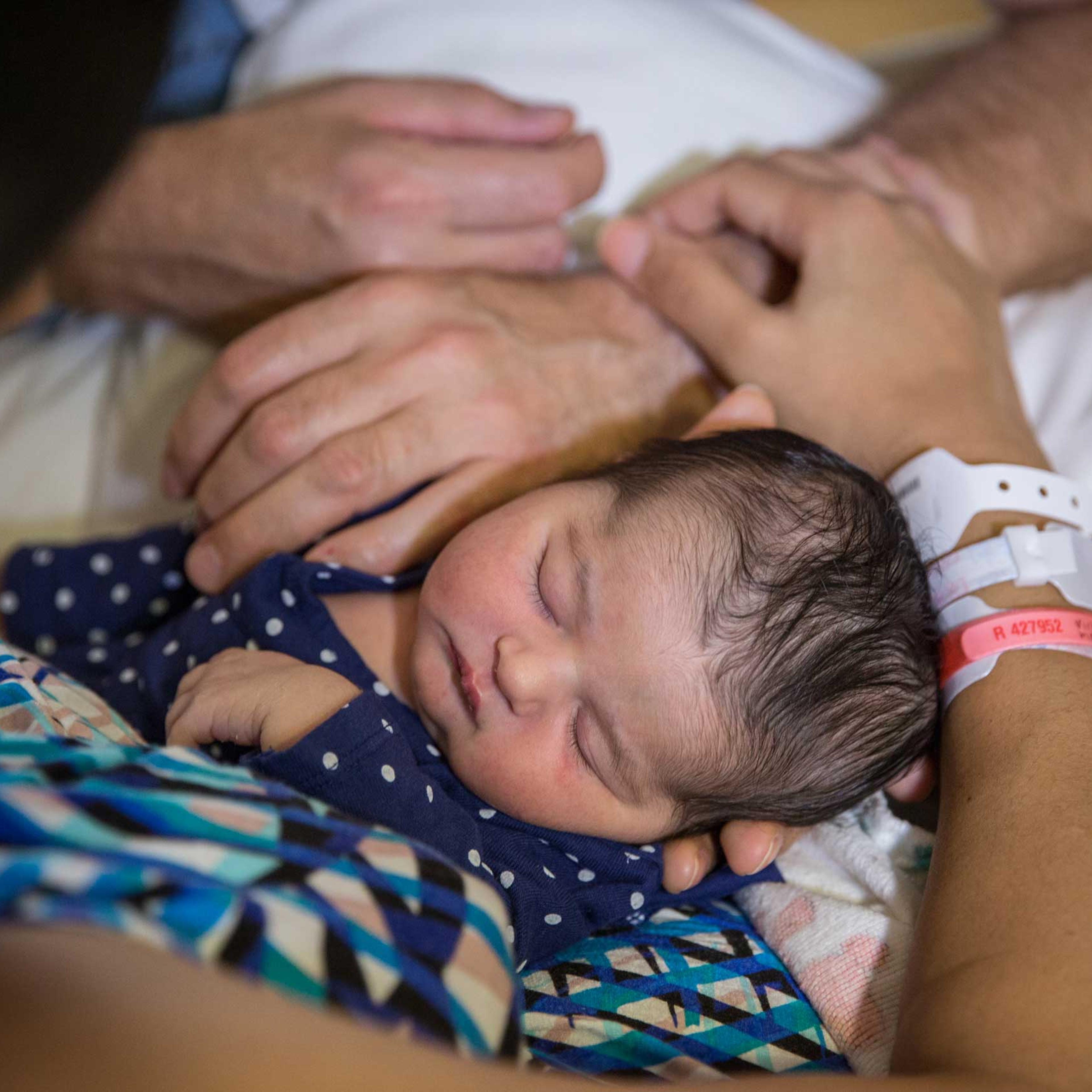 A three-day old baby girl at Shady Grove Adventist Hospital, in Rockville, Maryland, Sept. 5, 2014.