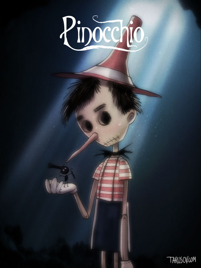 Disney Classics Reimagined in the Style of Tim Burton