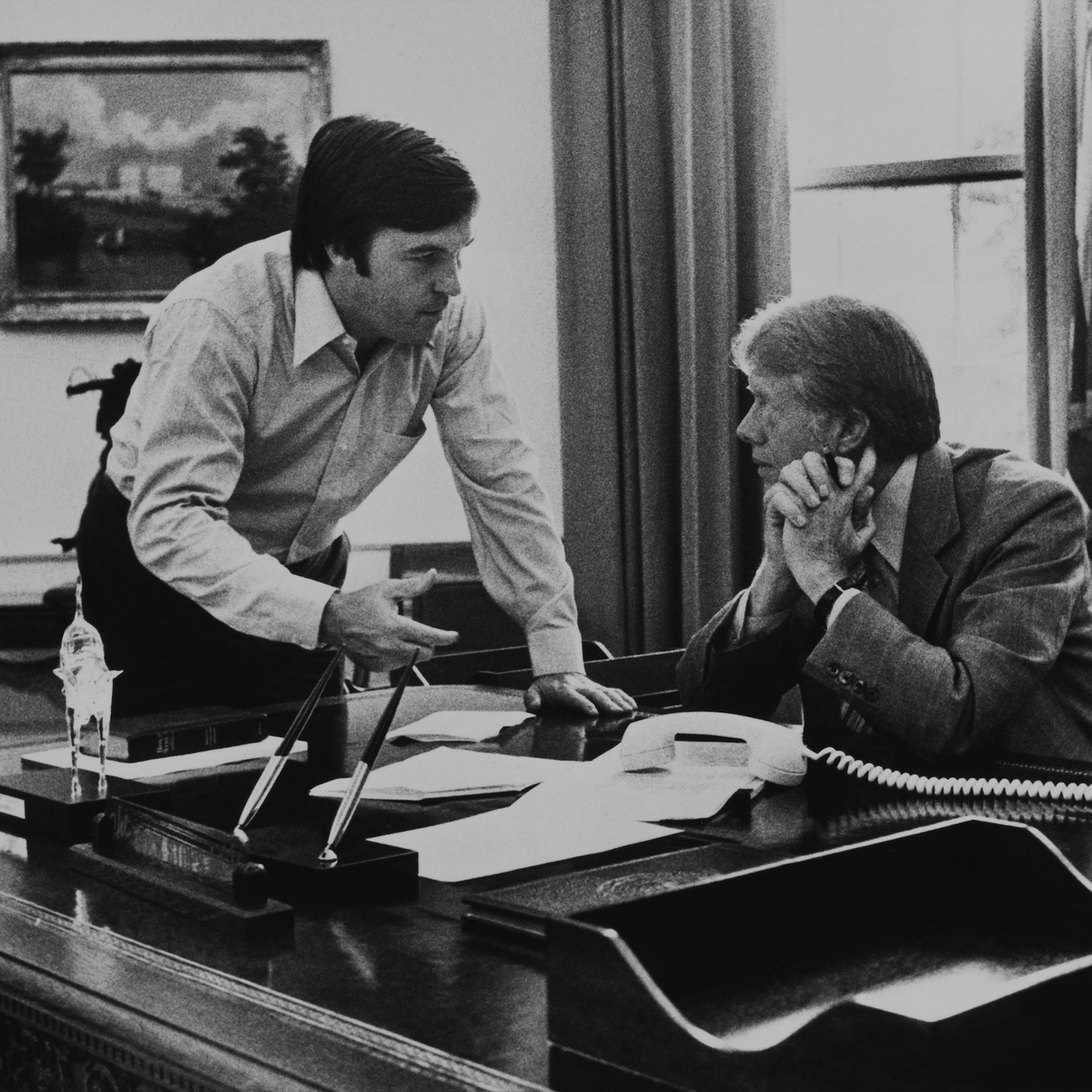 MARCH 1978, WASHINGTON, PRESIDENT JIMMY CARTER AND HAMILTON JORDAN WHITE HOUSE CHIEF OF STAFF