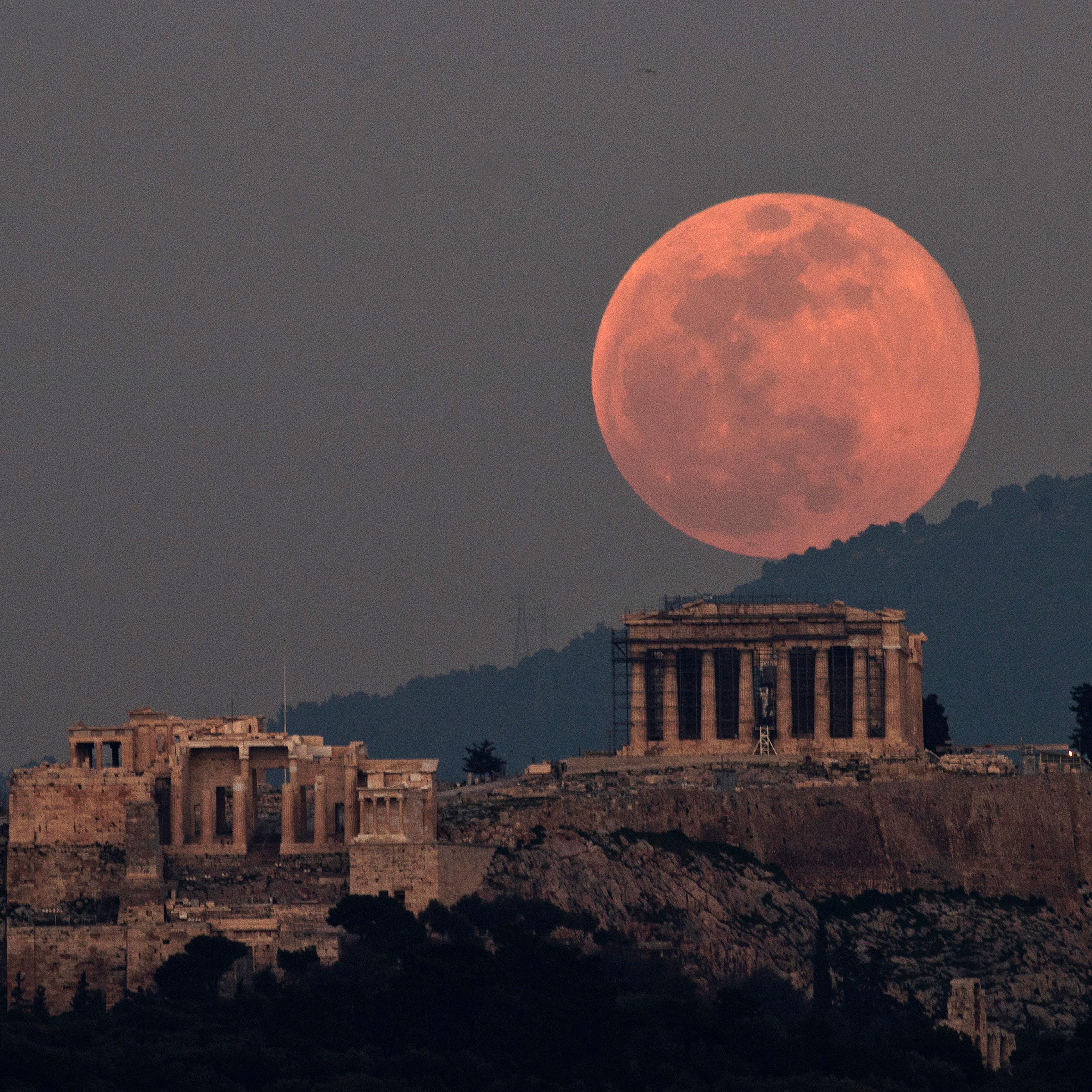 Greece Supermoon Acropolis