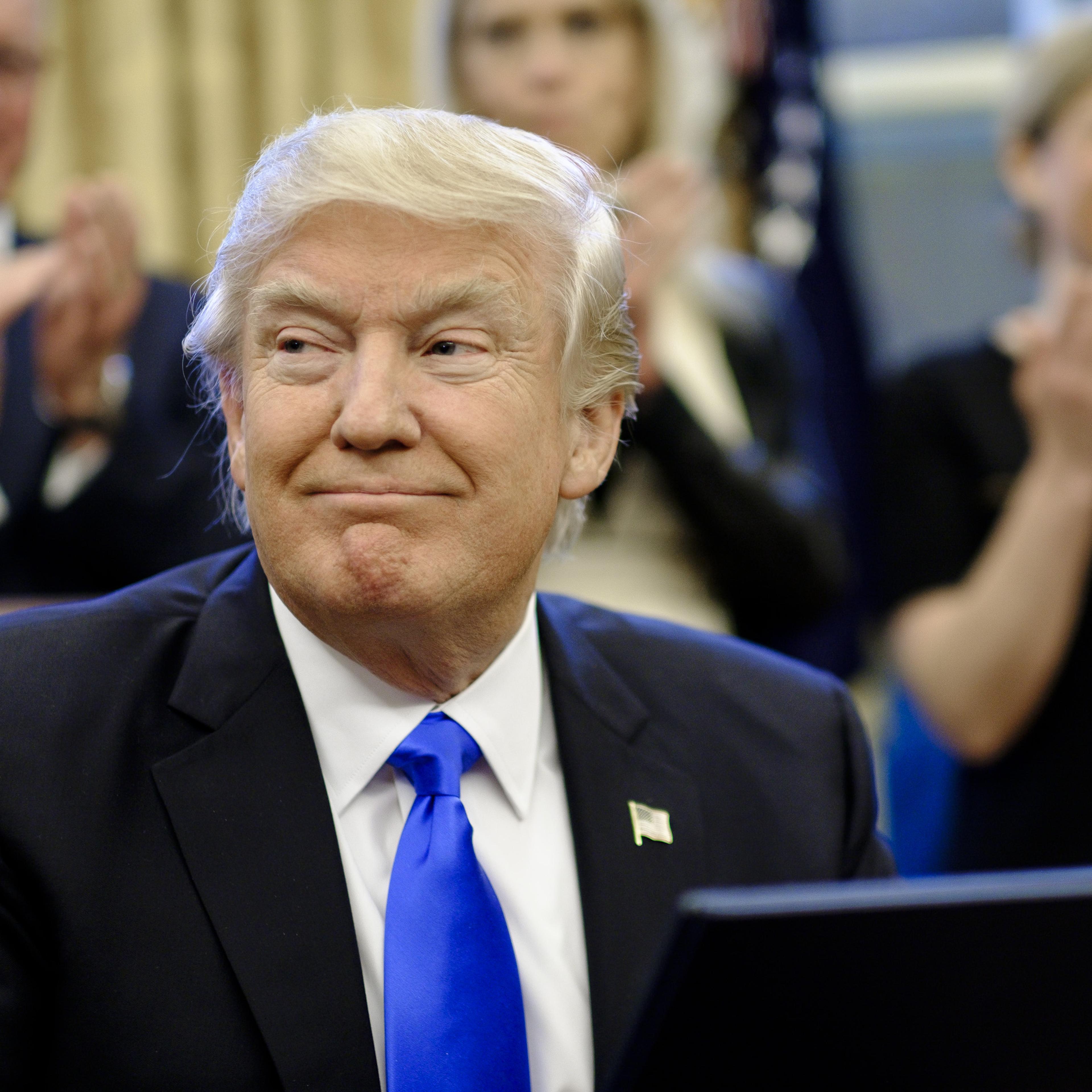 President Trump Signs Executive Order In The Oval Office