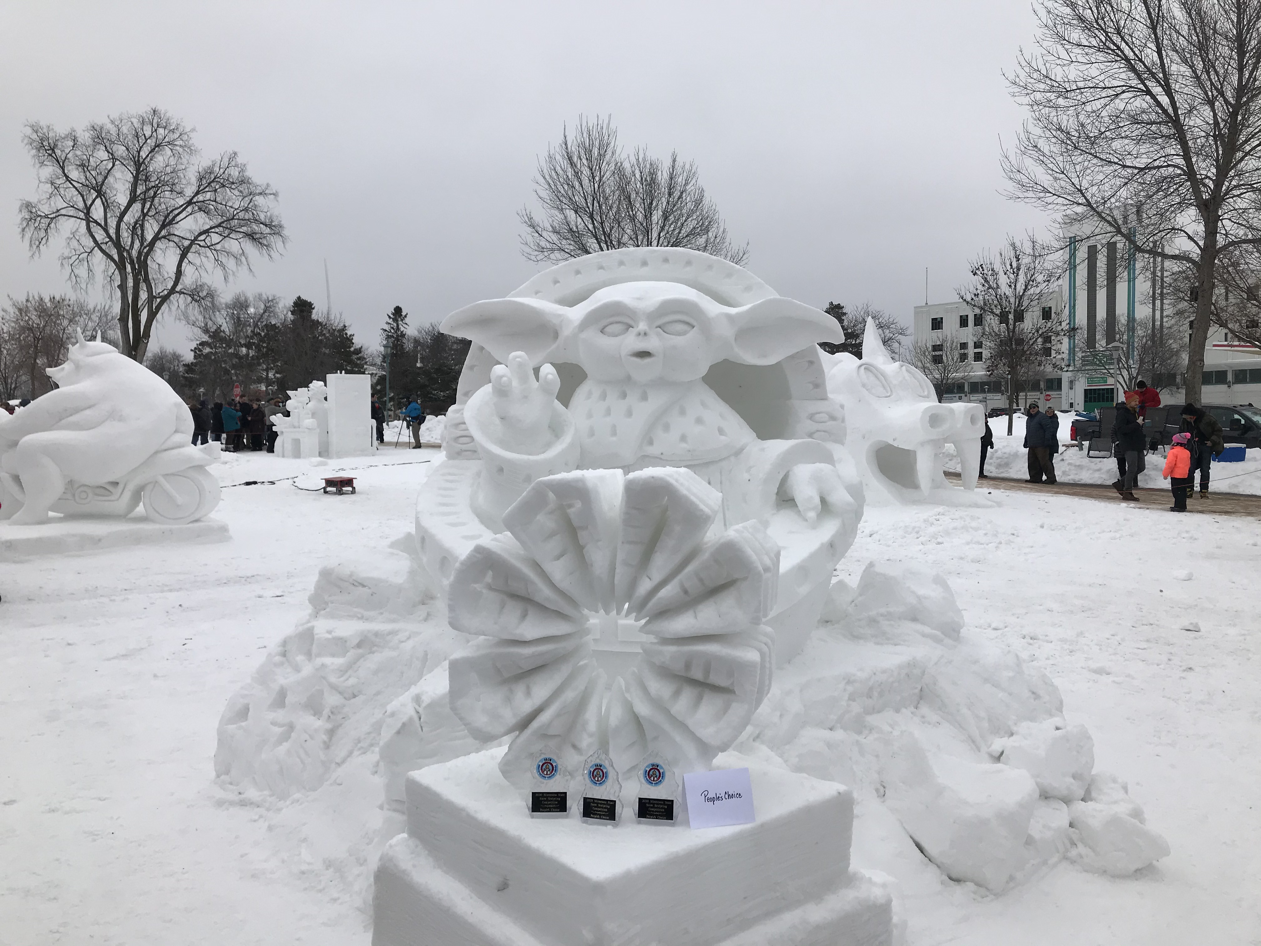 "The Asset" snow sculpture created by the Pig’s Eye Pirates team for the 2020 Saint Paul Winter Carnival in Saint Paul, Minn.
 