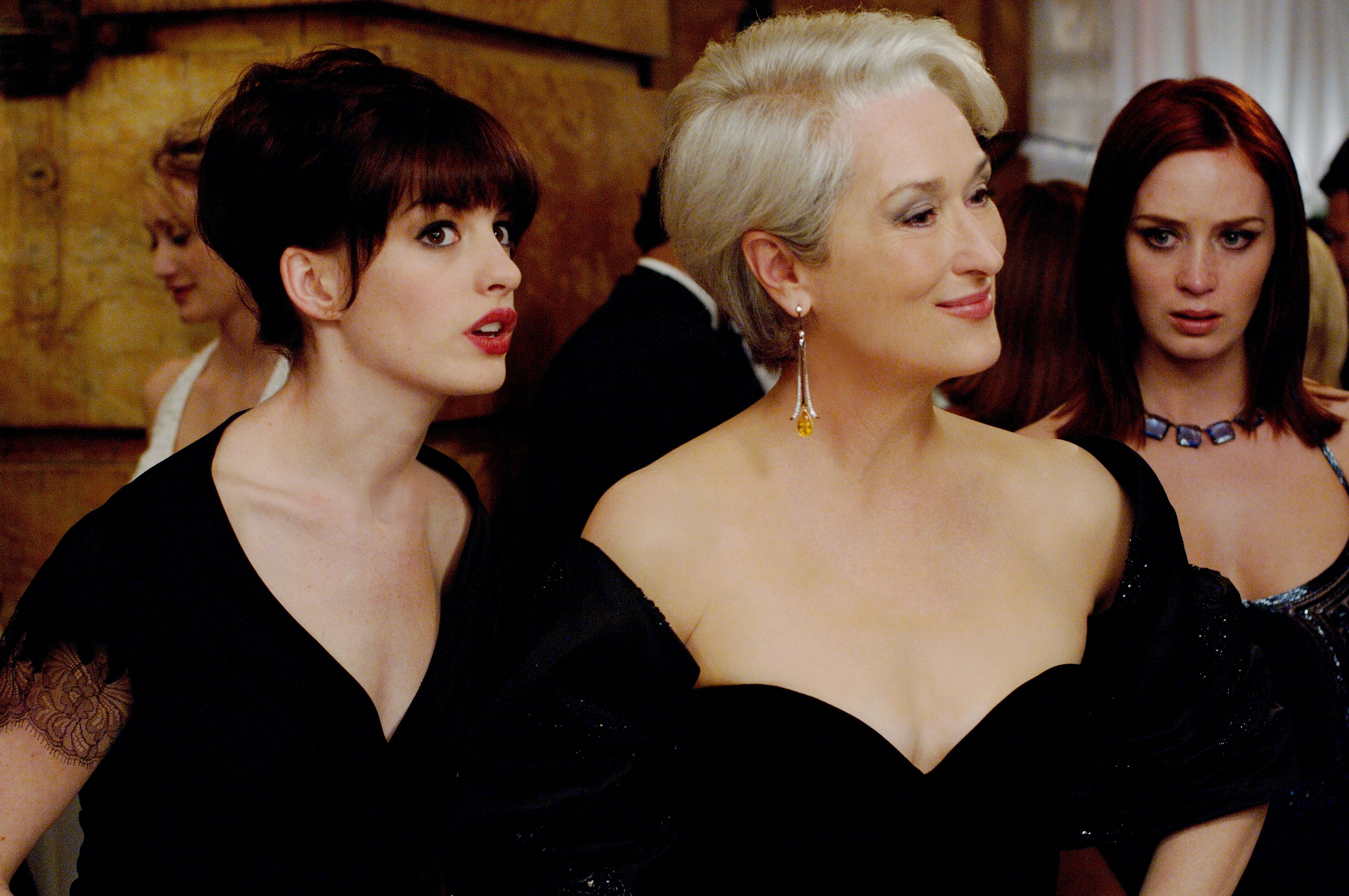 Anne Hathaway, Meryl Streep and Emily Blunt in The Devil Wears Prada.