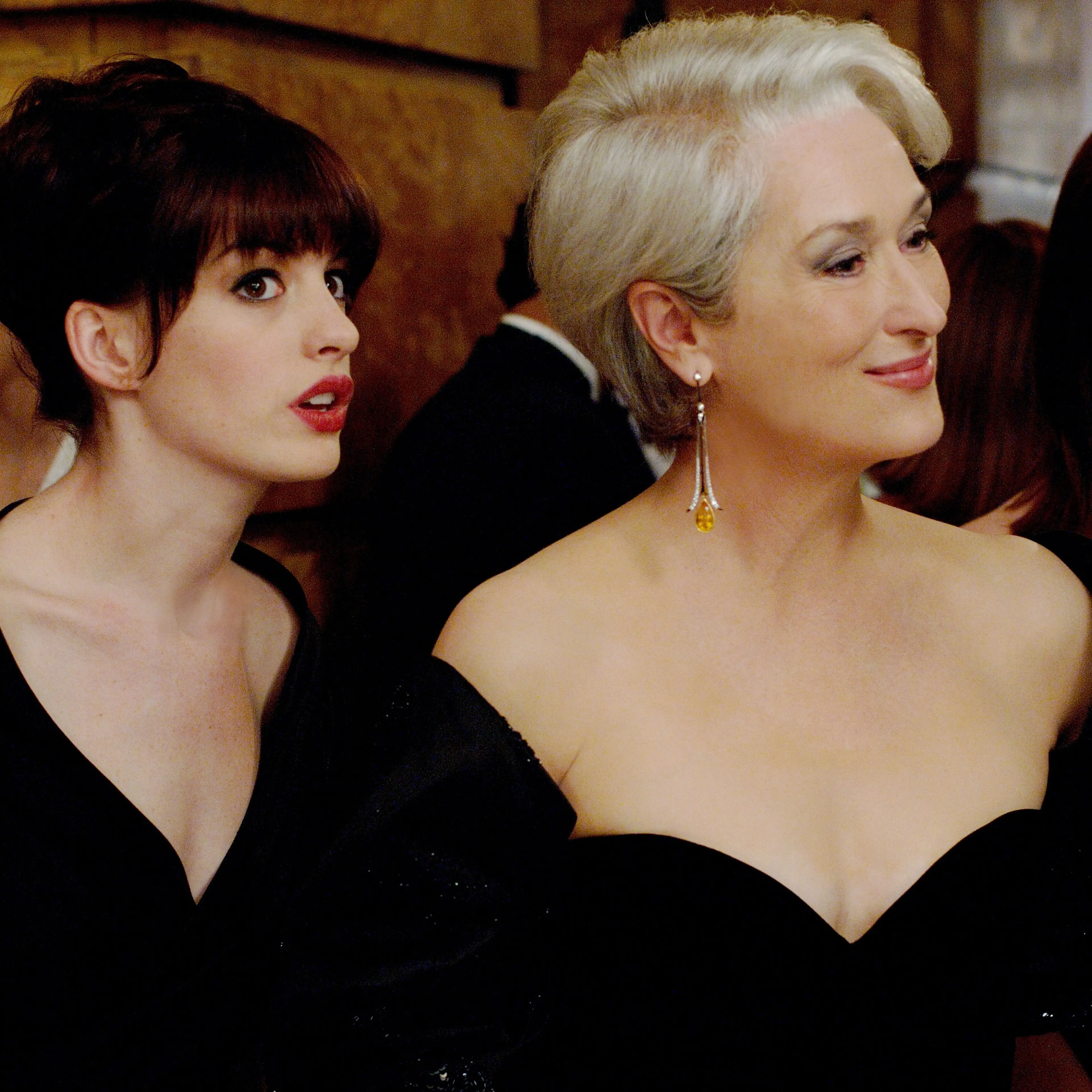 Anne Hathaway, Meryl Streep and Emily Blunt in The Devil Wears Prada.