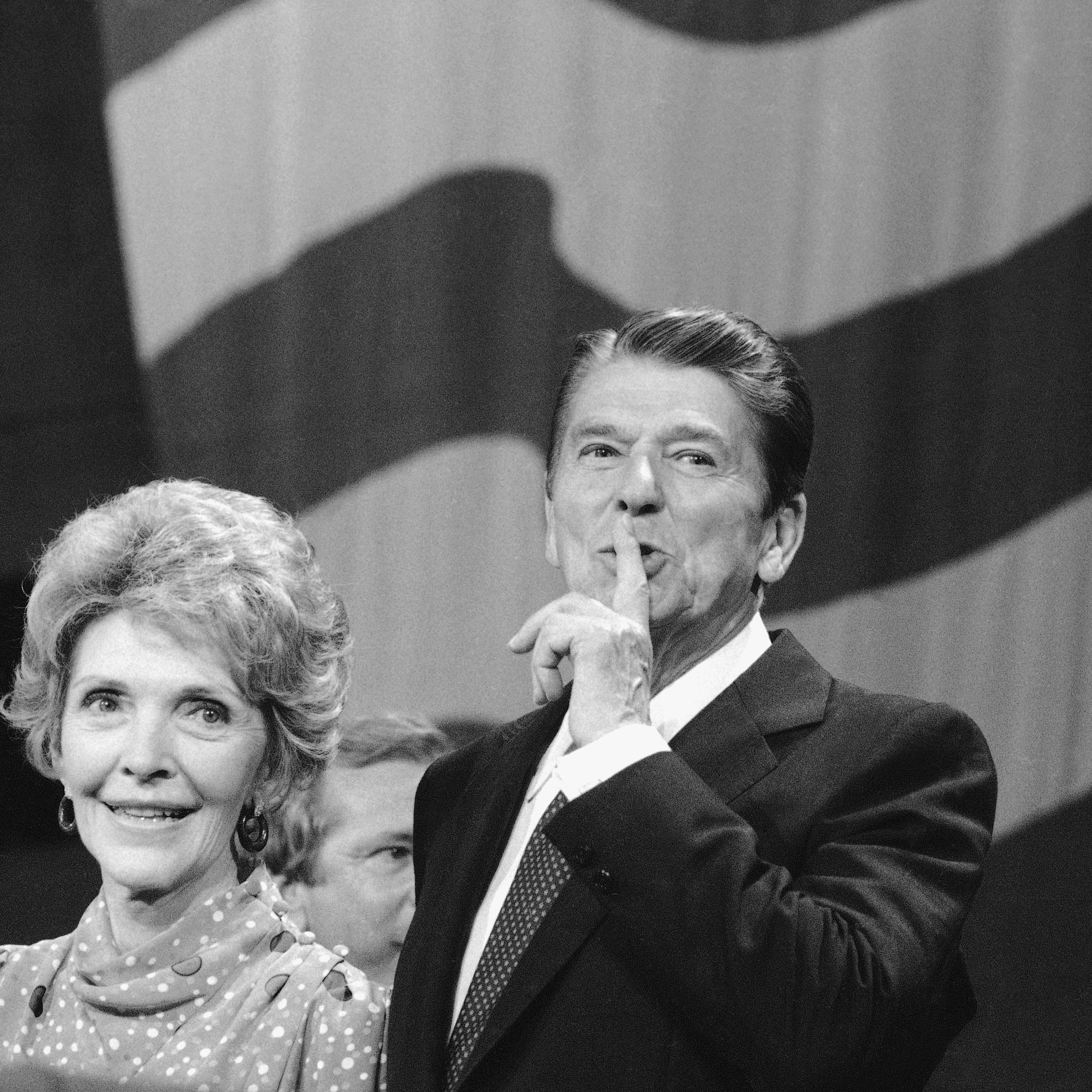 President Ronald Reagan and First Lady Nancy Reagan at the 33rd Republican National Convention in Dallas, Aug. 24, 1984.