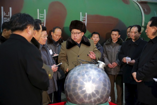 North Korean leader Kim Jong Un meets scientists and technicians in the field of researches into nuclear weapons