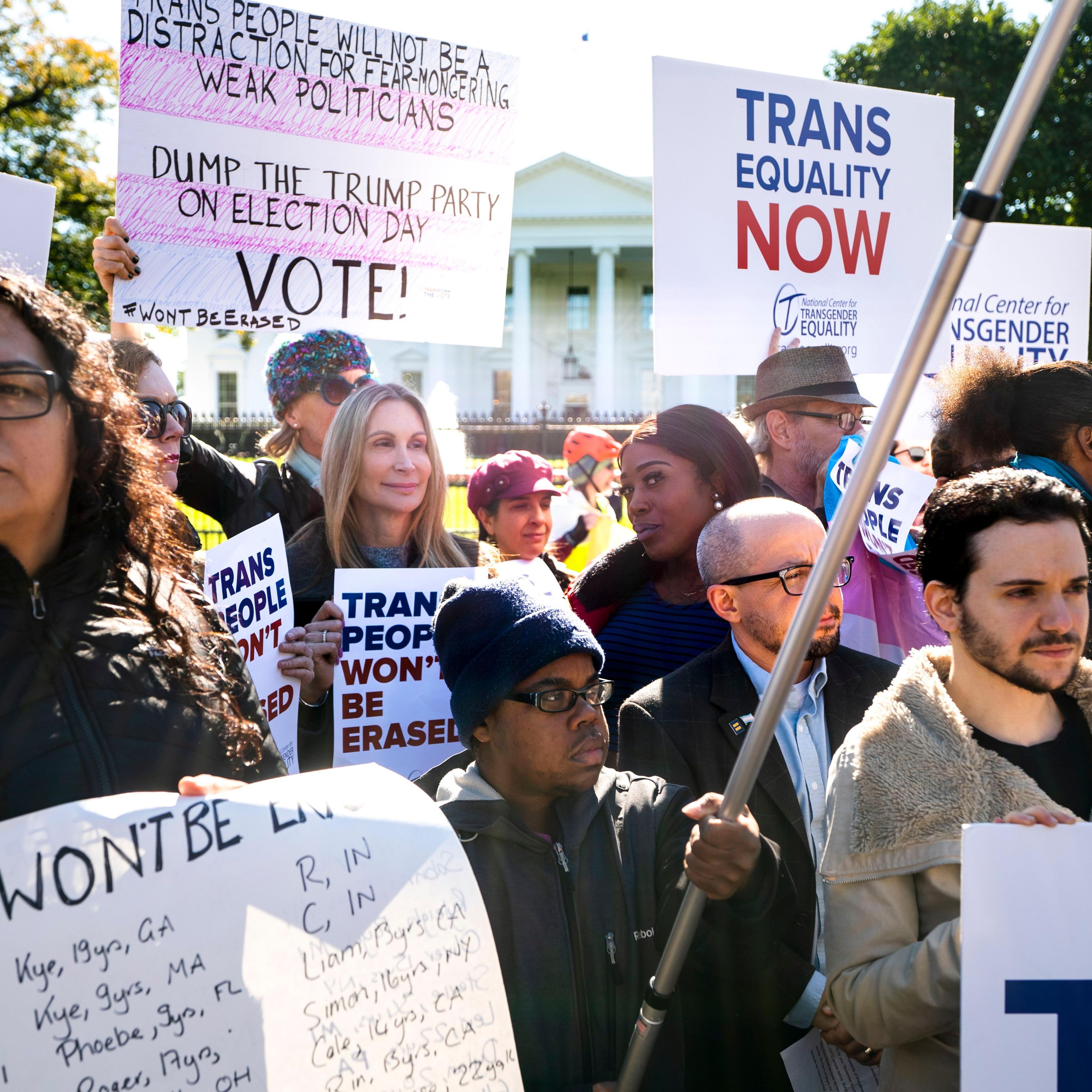 Protest over Transgender rights at the White House, Washington, USA - 22 Oct 2018