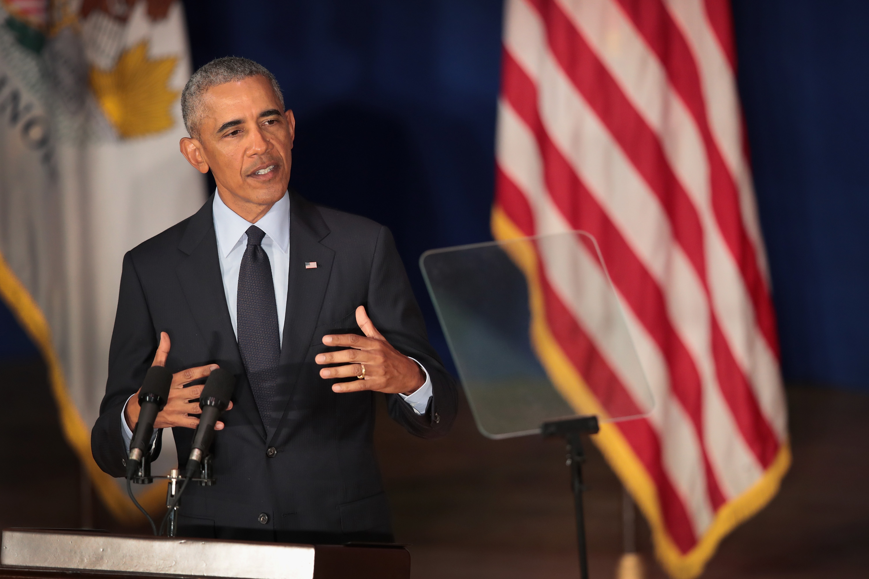 Former President Obama Accepts The Paul H. Douglas Award For Ethics In Government At The University Of Illinois