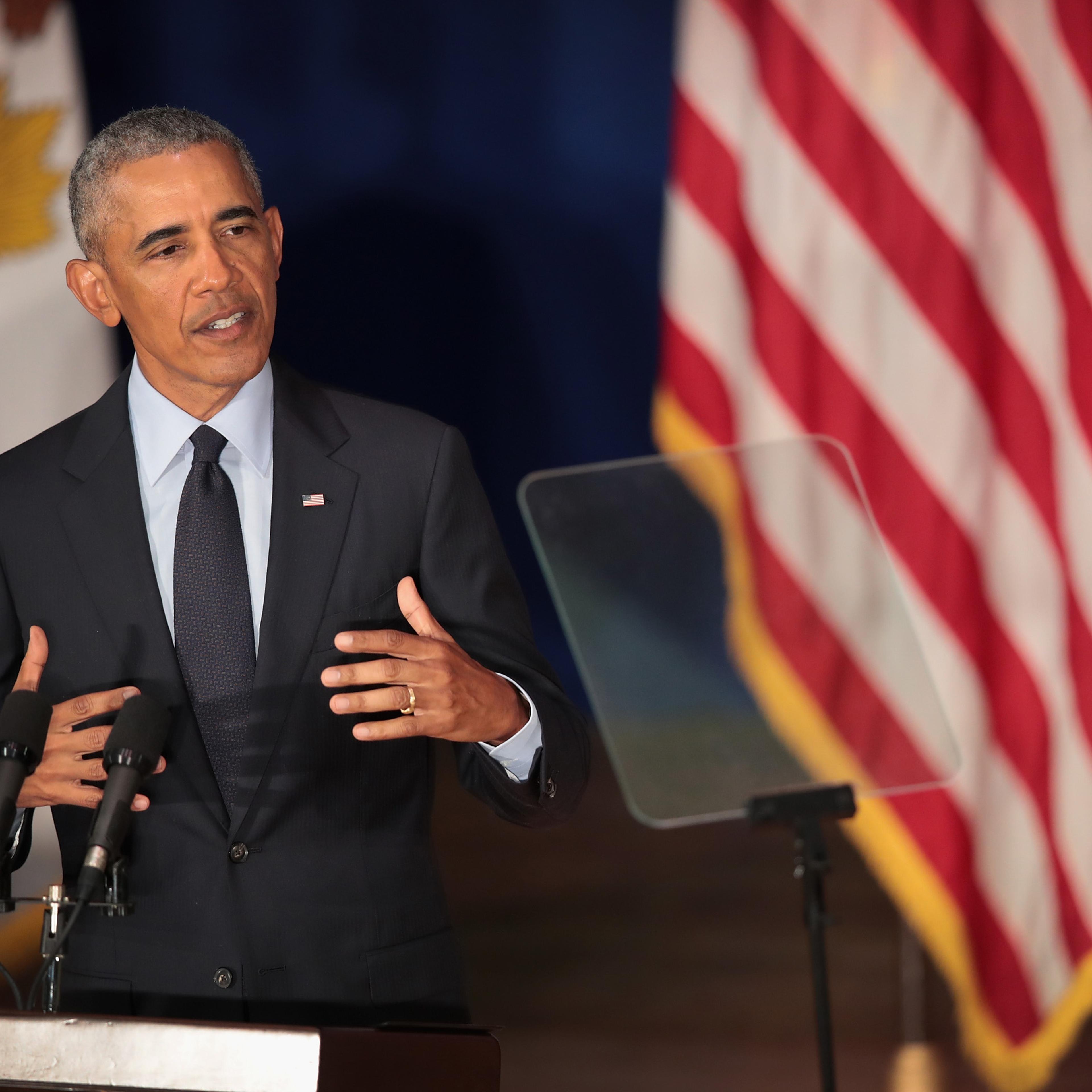 Former President Obama Accepts The Paul H. Douglas Award For Ethics In Government At The University Of Illinois