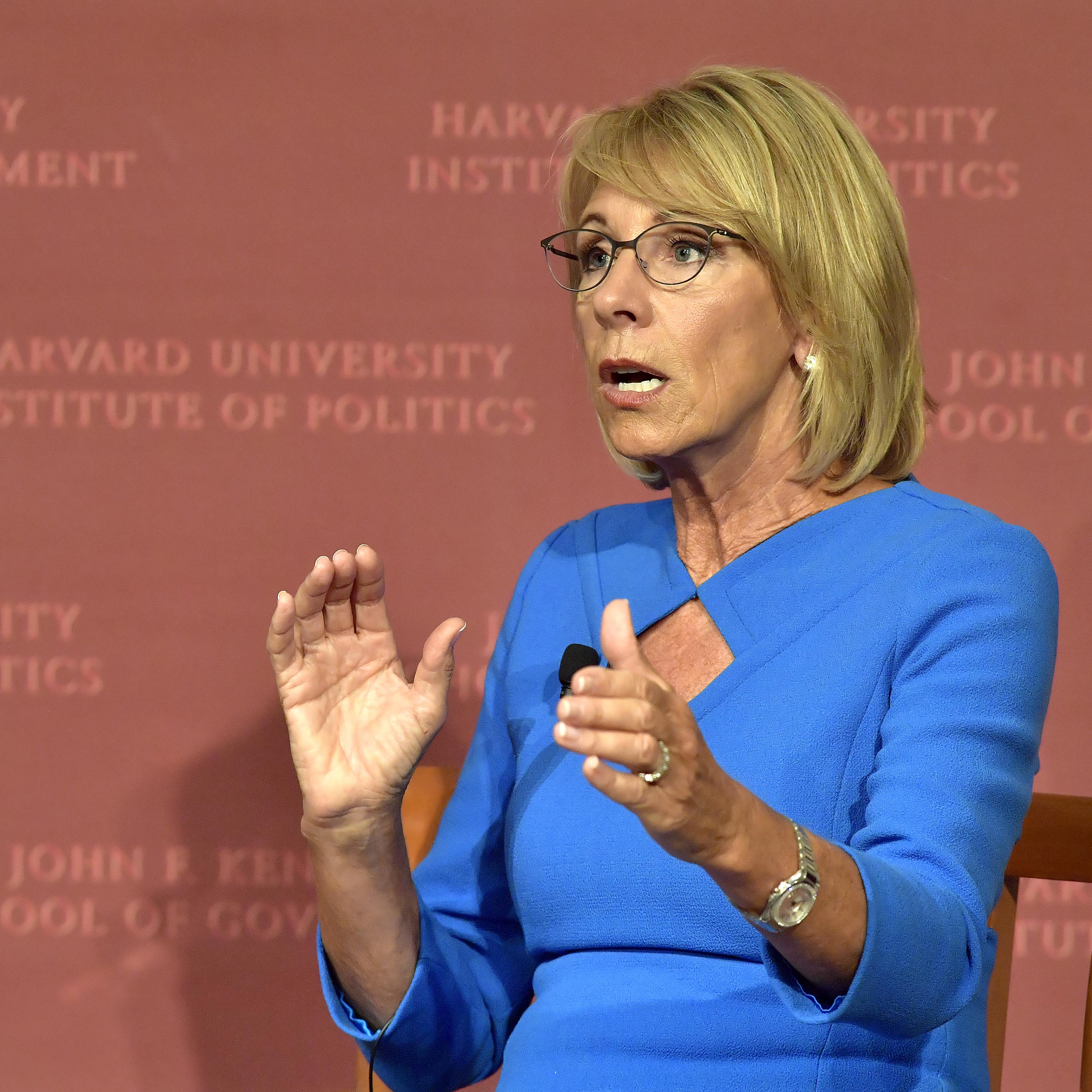Education Secretary Betsy DeVos Speaks At Harvard On Empowering Parents
