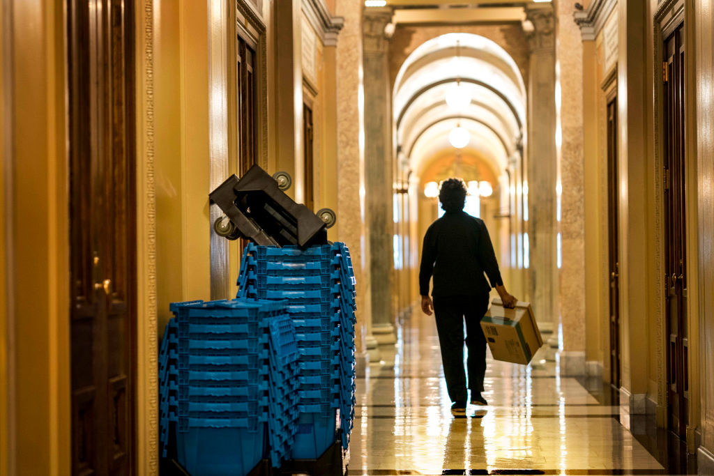 Empty hallways of the Capitol Building amid day 6 of partial shutdown