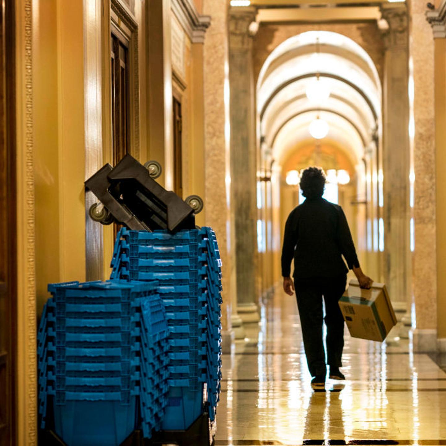 Empty hallways of the Capitol Building amid day 6 of partial shutdown
