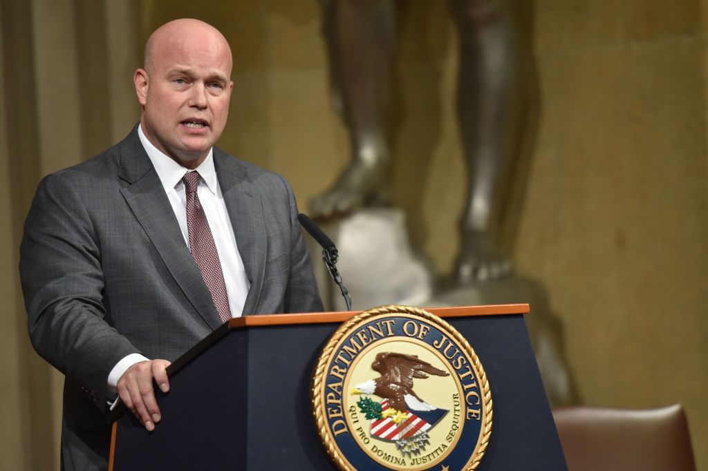 Acting US Attorney General Matthew Whitaker speaks at the annual Veterans Appreciation Day ceremony