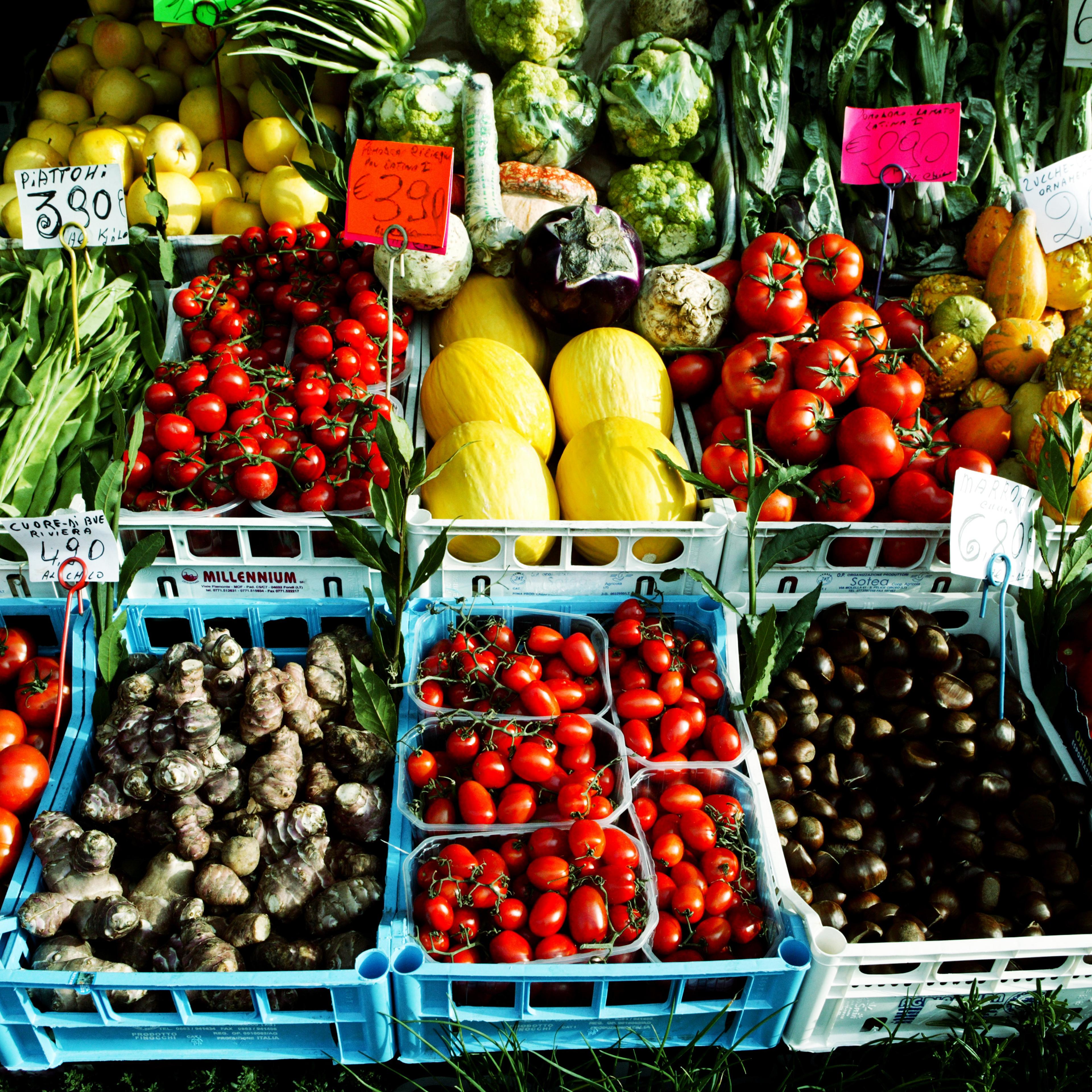 Fruits and Vegetables on Display in Milan